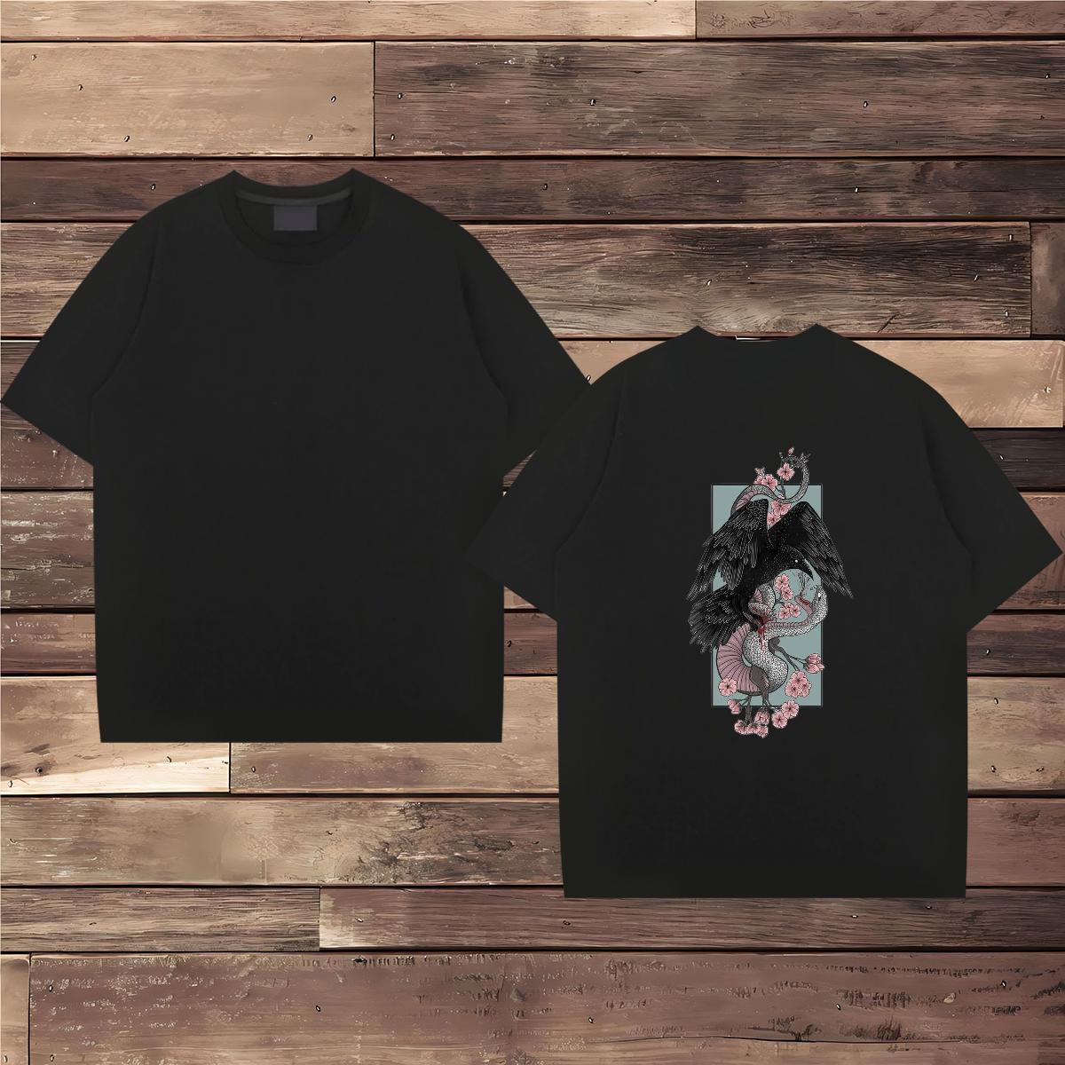 Free Shipping T Shirts Men 100% Cotton 230g eagle Hip Hop Polos Breathable Short Sleeve Designer Men Tshirts Plus Size Custom