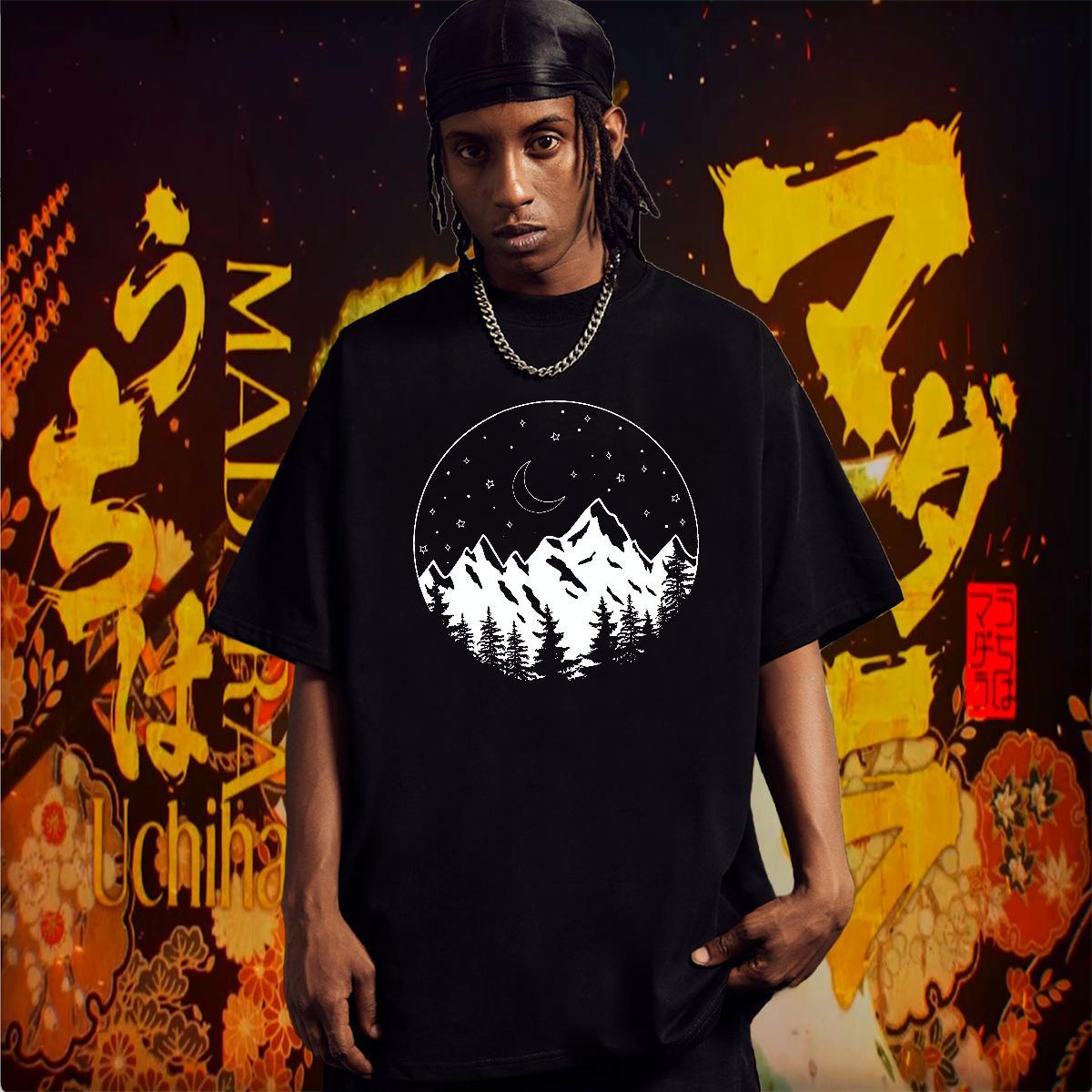 T-Shirts 230g Cotton handpainted Anime Printing Street Breathable Short Sleeve Custom Big Size Men Tees Customized Loose Wear