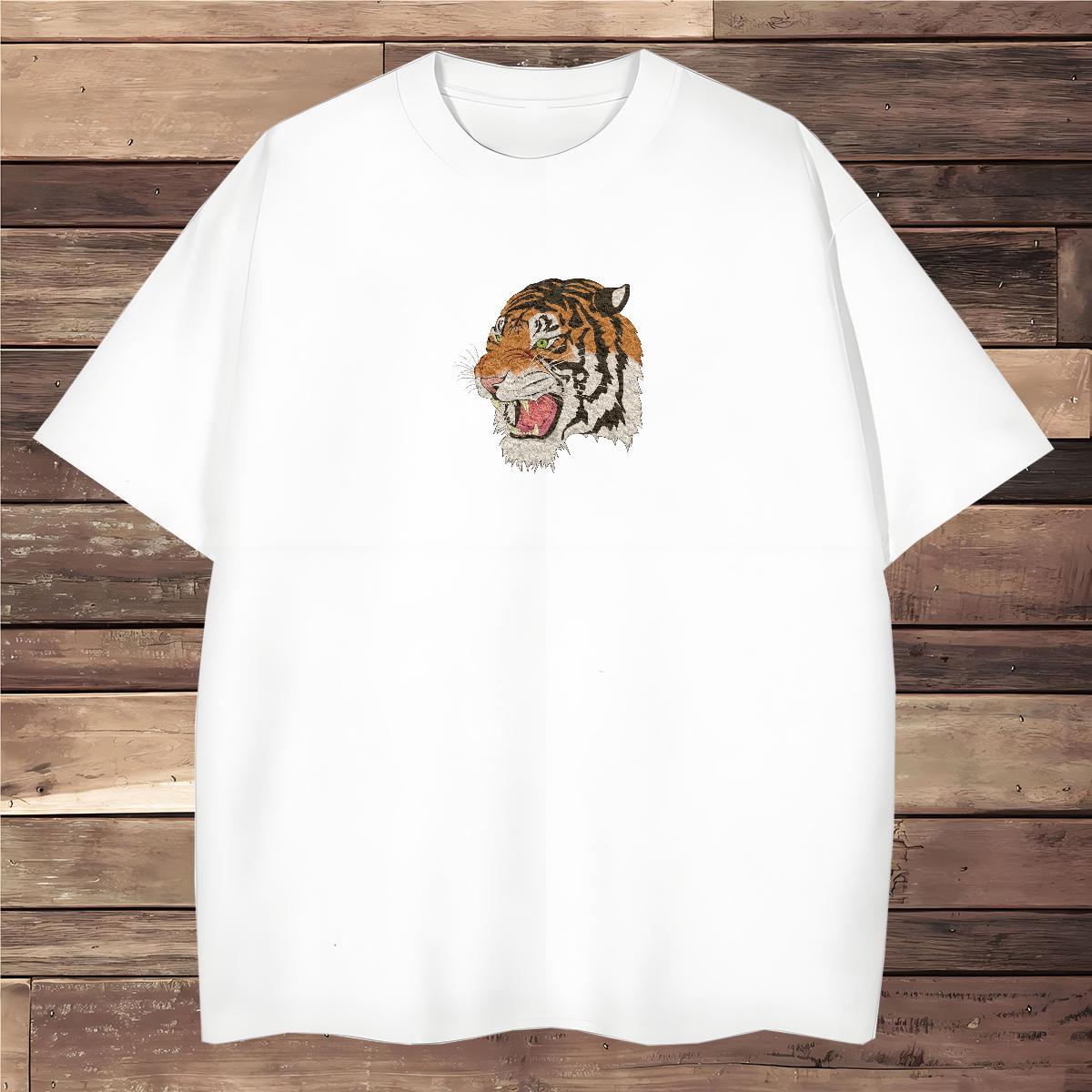 Men T Shirts 230g 100% Cotton tiger Outdoor O Neck Short Sleeves DIY Anime Tshirts Custom Brand Tees Shirts