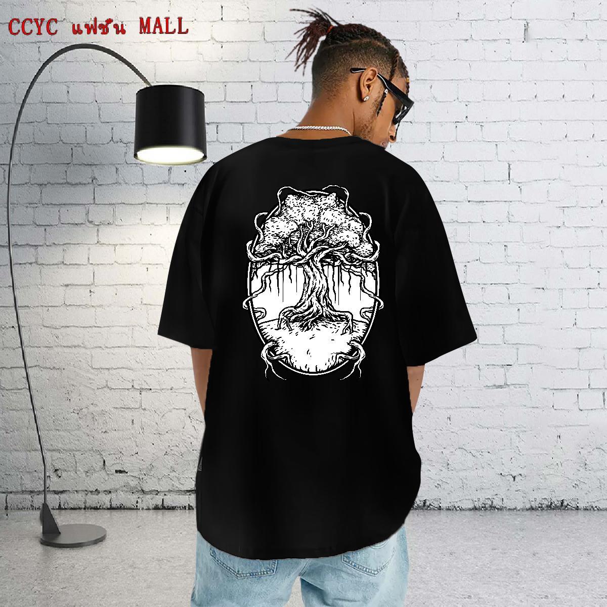 Customized Men T Shirts 100% Cotton 230g tree Street Casual Polos Breathable Short Sleeve Cool Men Clothes T-Shirt Cartoon Printing L-4XL