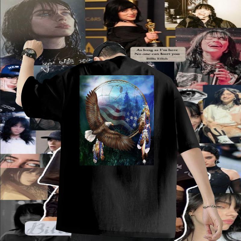 Factory Direct Mens T Shirts 230g Pure Cotton eagle Street Wear Tops Tees Short Sleeve O-Neck Wholesale Couples T Shirts Custom Print Plus Size