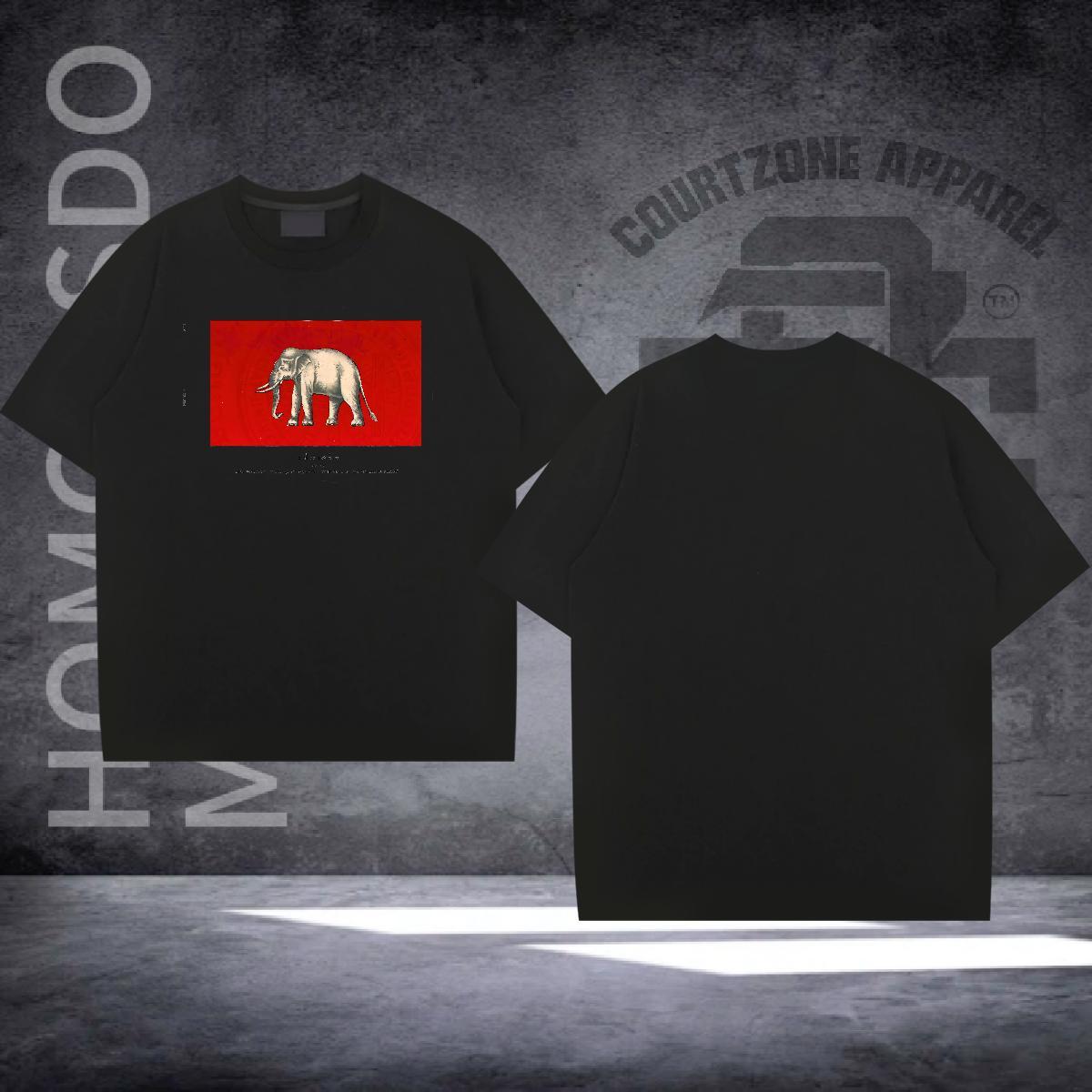 Fashion Designer T shirt 230g Pure Cotton elephant Street Top Tees Breathable Short Sleeve Cool Mens Tshirts Plus Size Custom