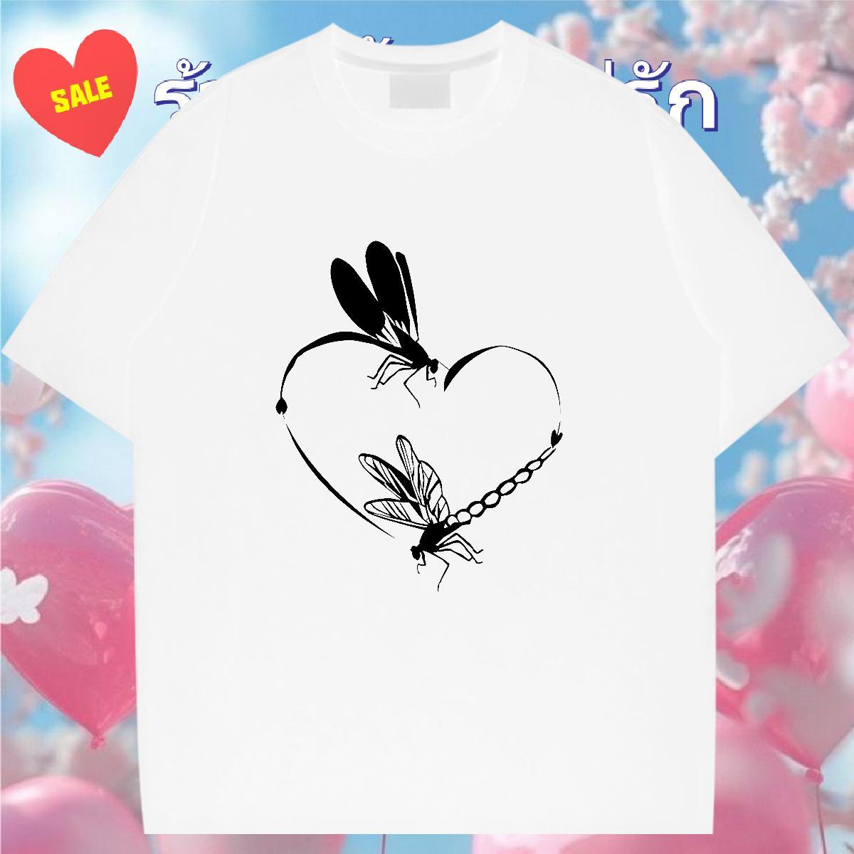 Free Shipping T Shirt For Man 230g 100% Cotton Butterfly Daily Wear Tees Shirts Breathable Crew Neck Soft Tshirts DIY Anime