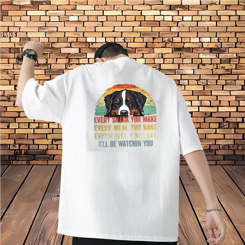 Designer Fashion T shirt 230g Cotton dog Sports Casual Tops Breathable Crew Neck Unisex Mens Tshirts Plus Size Cartoon