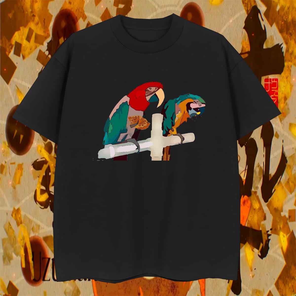 Brand Couples T Shirts 100% Cotton 230g Summer Casual bird White Plus Size O Neck Short Sleeves 2024 Summer T Shirt For Man Tops Tees