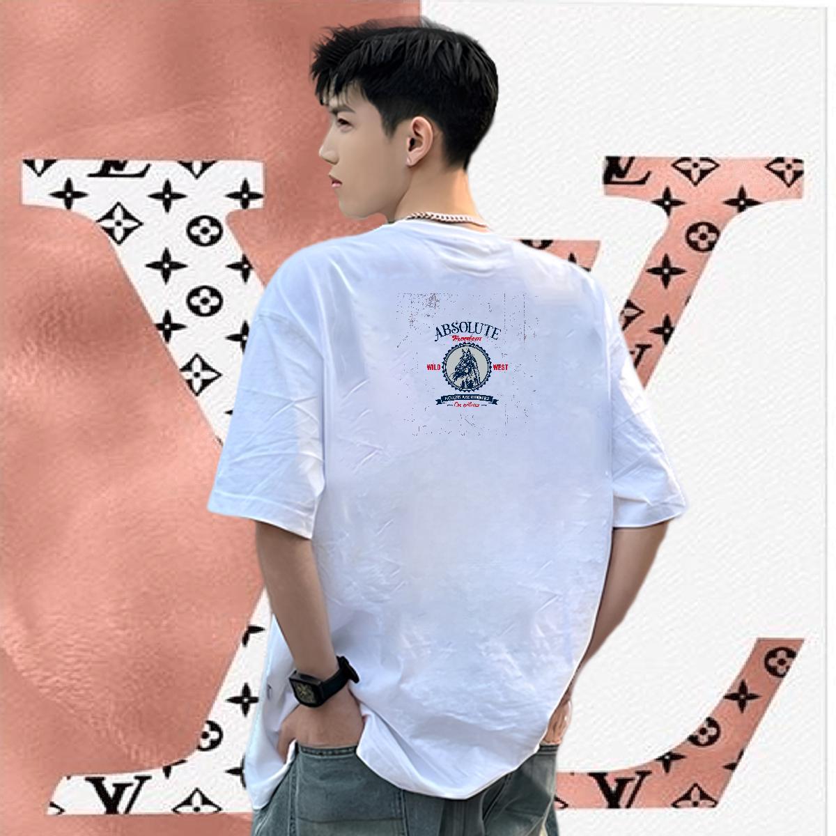 Designer Fashion T Shirts Men 100% Cotton 230g dog Street Tees Breathable Short Sleeve Soft Tshirts Black White