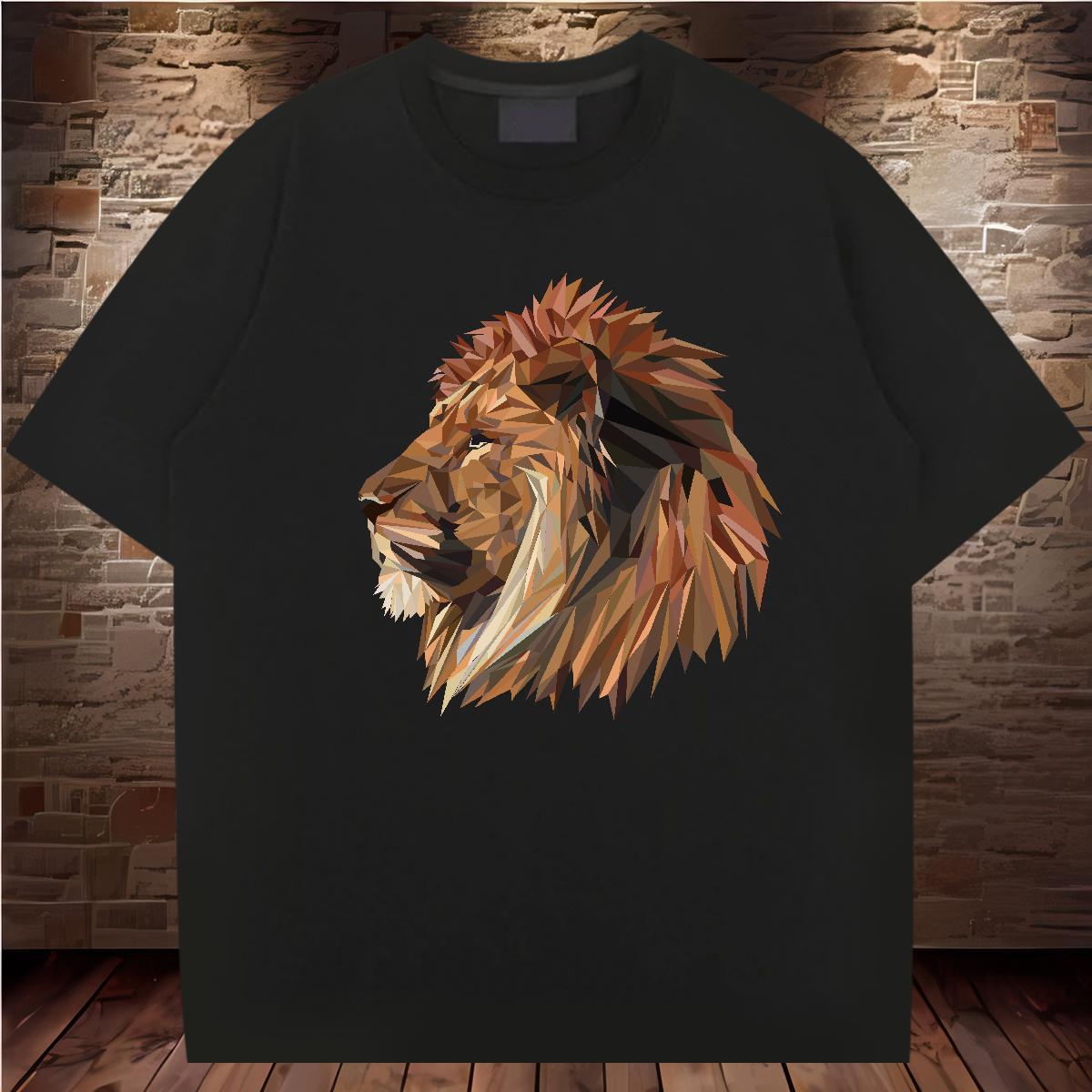 T-Shirts for Men 100% Cotton 230g lion High Street Hip Hop Breathable Soft Custom Printed Couples T Shirts Casual New High Quality Top Tees