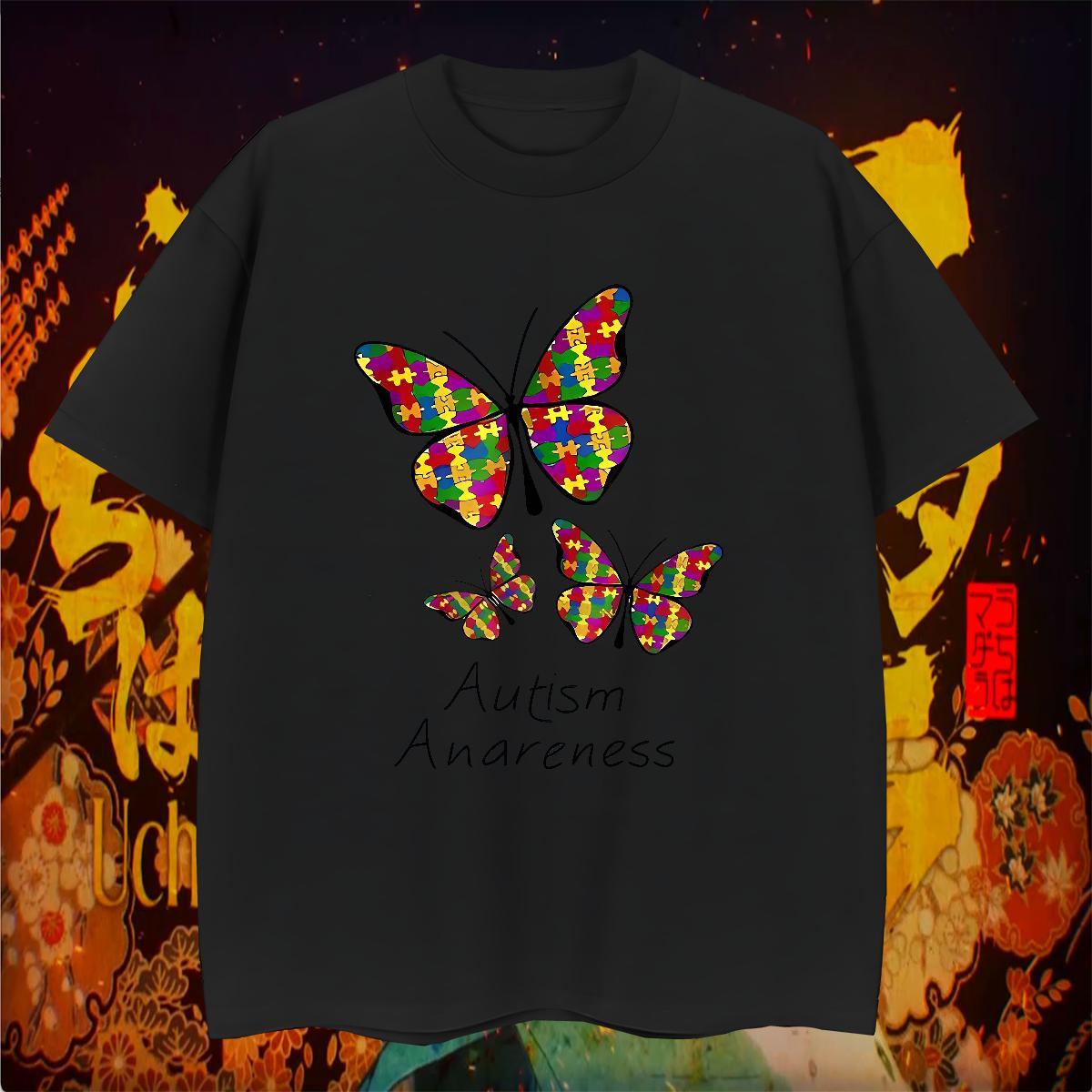Free Shipping T-Shirts 230g Cotton Butterfly Daily Wear Polos Breathable Short Sleeve Unisex Men Tees Custom Big Size
