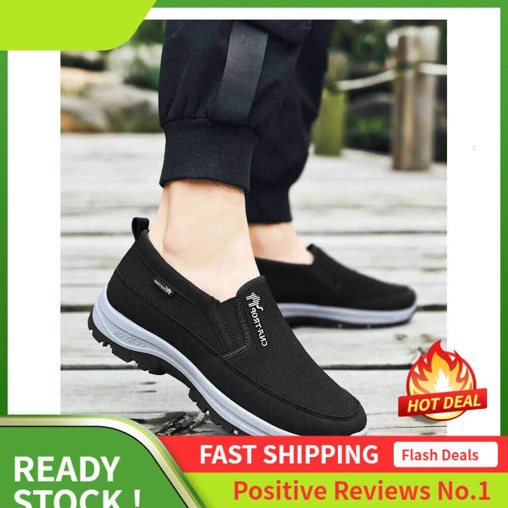 S Men Ddmysports Mesh Sports Plus Size Breathable Comfortable Walking Slip On Shoes Triple Black Free Shipping Outdoor ports ize lip hoes hipping