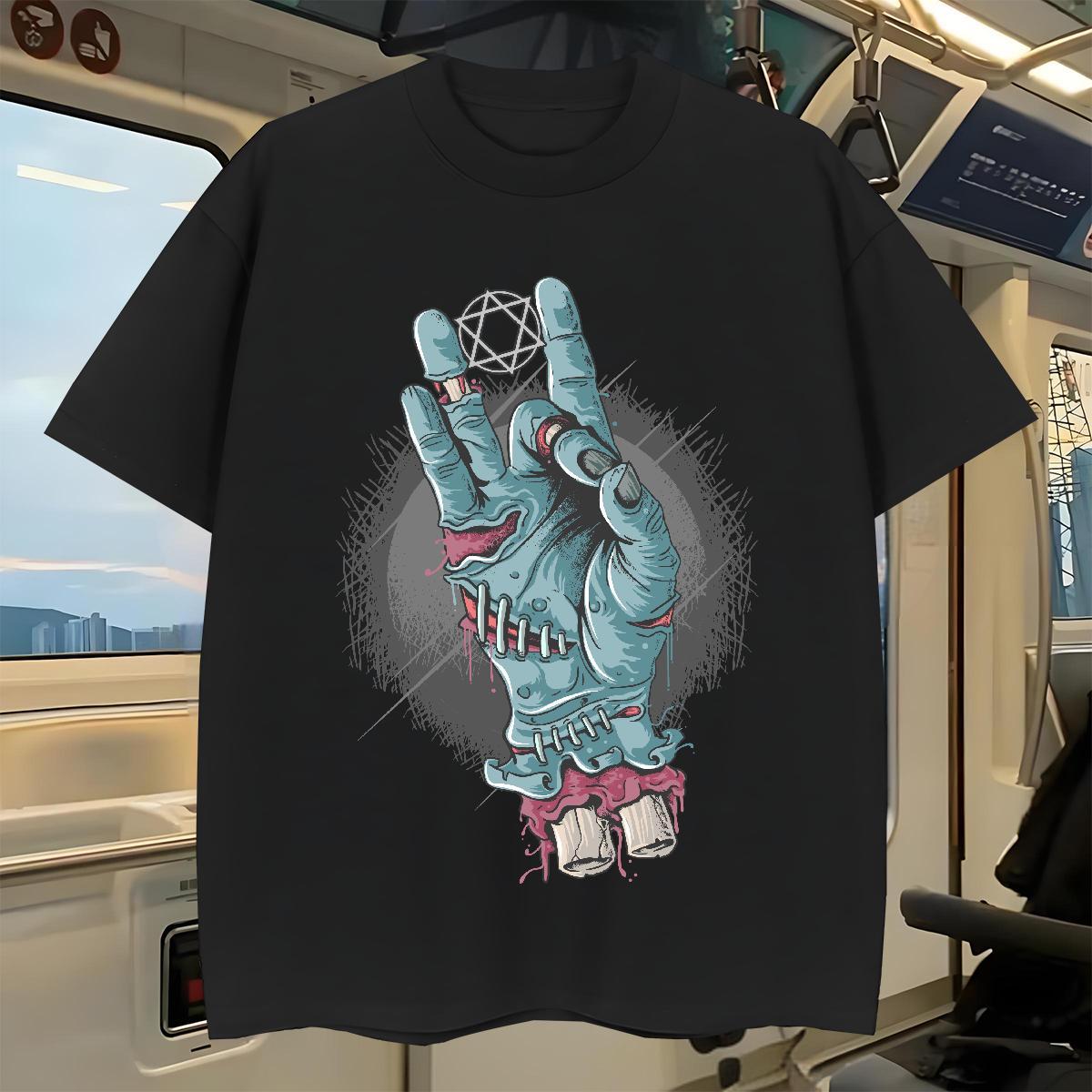 Casual New Man T Shirts 100% Cotton 230g Halloween Summer Casual Tops Shirt Breathable Crew Neck High Quality Men Tops Tees Custom Printing