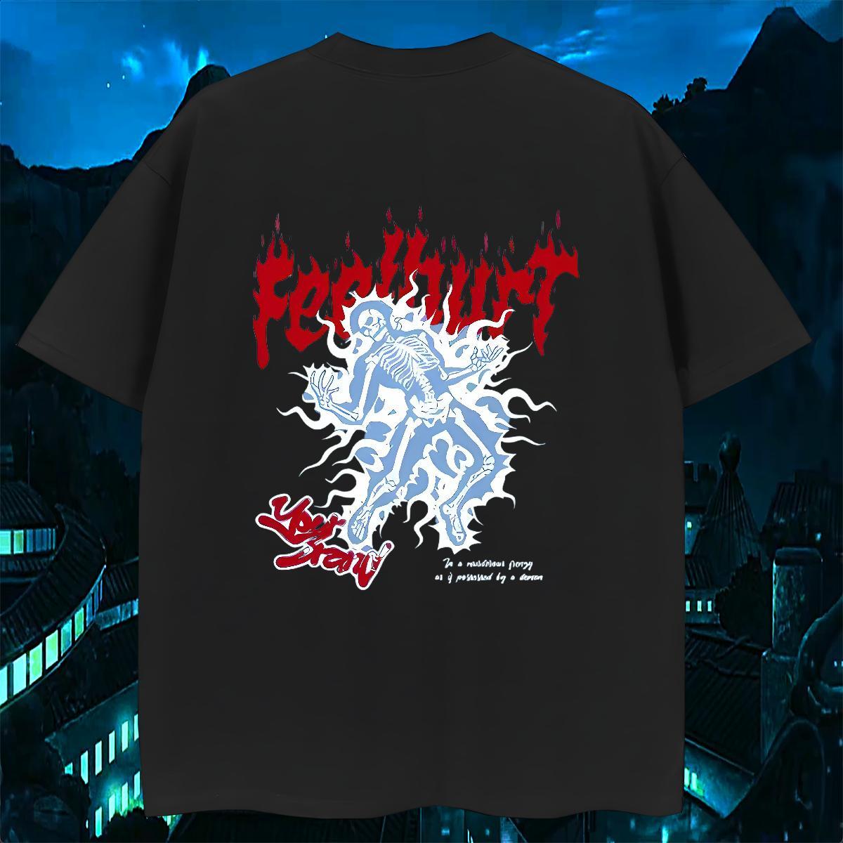 Customized T-Shirts skull Tees 230g 100% Cotton Casual High Quality Custom Printing Round Neck Short Sleeve Men Clothes T-Shirt