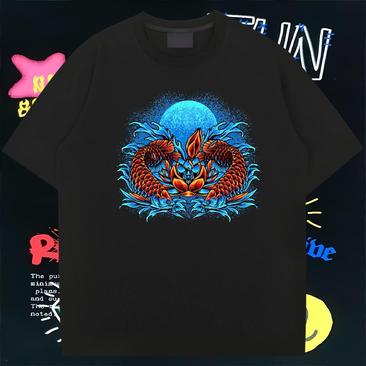 Customized Man T Shirts 100% Cotton 230g Beach Tops Shirt Breathable Crew Neck Free Shipping Tshirts Cartoon Print