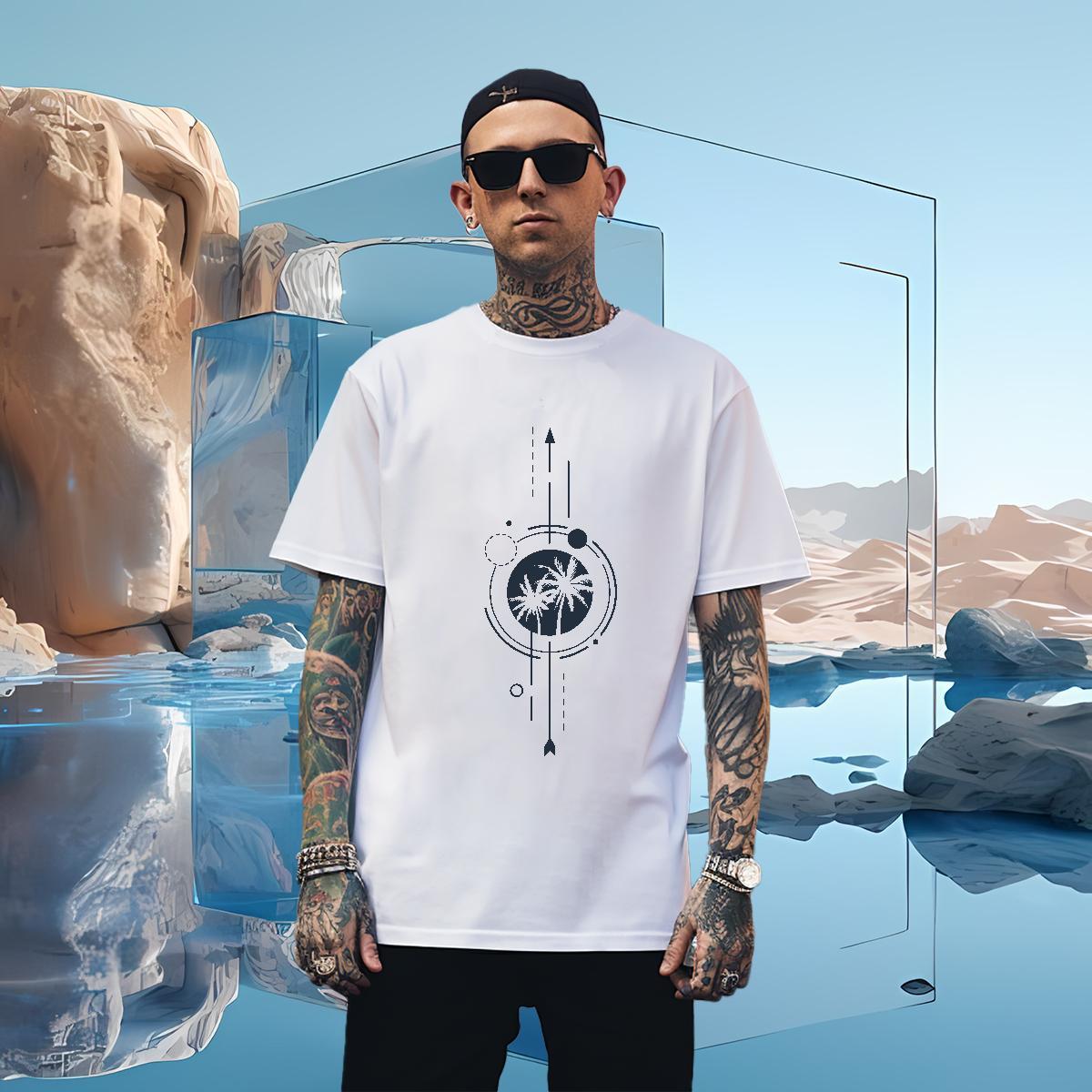 Men T Shirts 230g 100% Cotton tree Summer Casual Crew Neck DIY Anime Men Tees Factory Direct Cool Polos