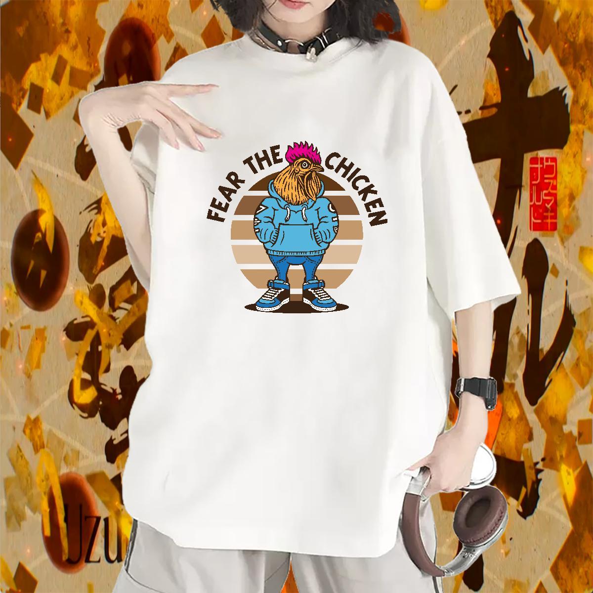 Designer Womens T Shirts Breathable Women Tshirts DIY Anime Printed chicken Street 100% Cotton 230g Factory Direct Tops Shirt