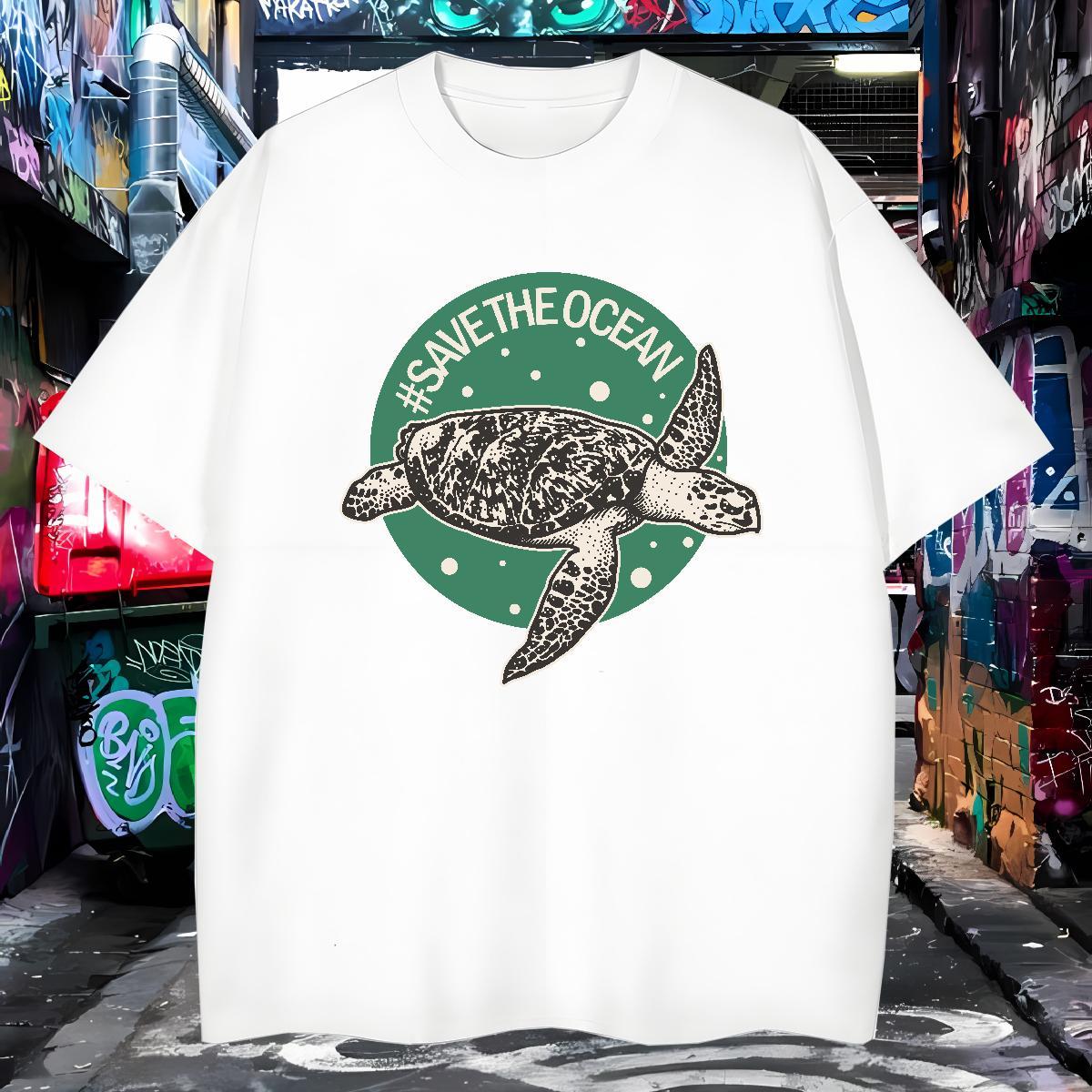 T-Shirts 230g Cotton tortoise Hip Hop Short Sleeve Soft Custom Anime Mens Tshirts Classic Cool Design Wear