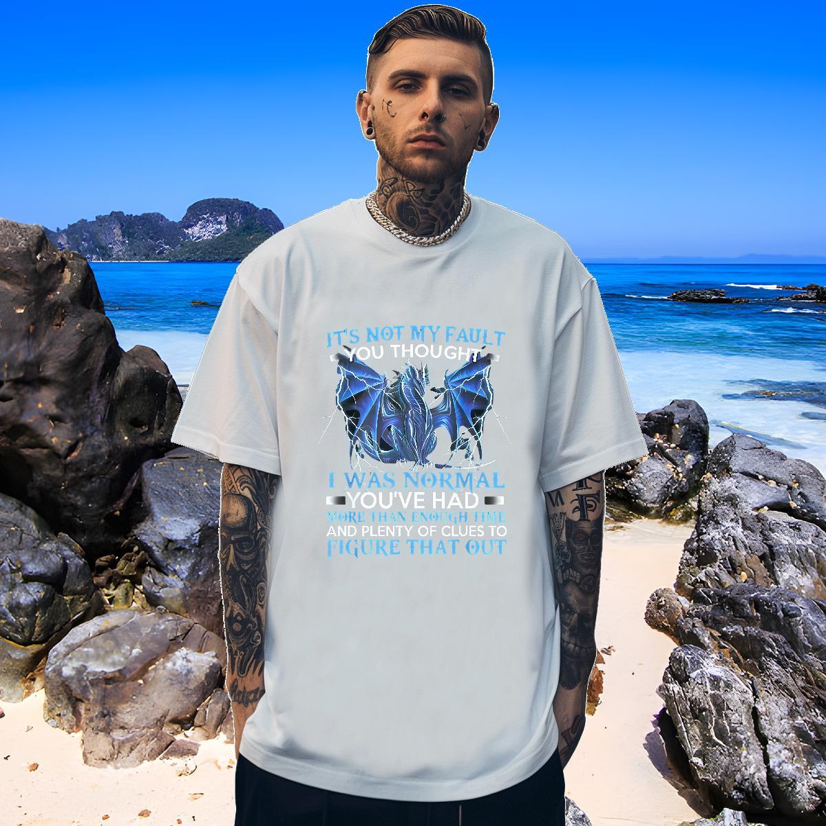 Classic Couples T Shirts 100% Cotton 230g dinosaur T-Shirts for Men Daily Wear O-Neck Short Sleeve Custom Print Plus Size Stylist Tops Tees