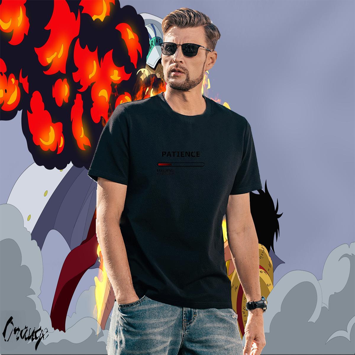 Loose Fit Men Tshirts 230g Pure Cotton Sport letter Custom Print Plus Size Round Neck Short Sleeve Fashion Design T Shirts Men Polos