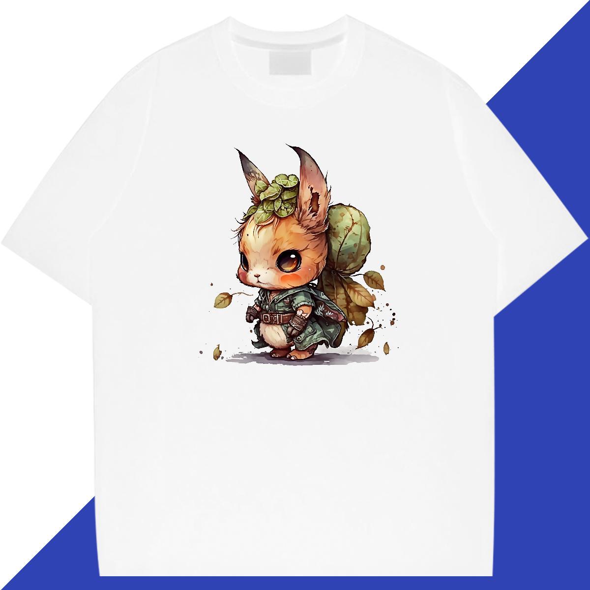 New T-Shirts 100% Cotton 230g rabbit Outdoor Tees Breathable Loose Couples T Shirts Custom Printing