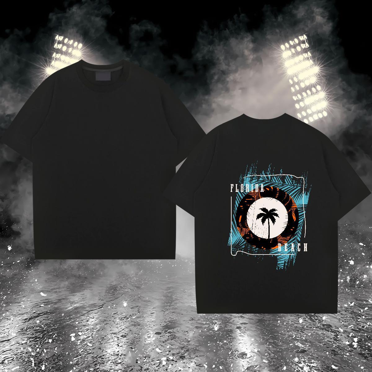 Fashion T-Shirts 230g Cotton tree Street wear Hip Hop Tops Breathable Crew Neck Soft Men Tshirts Custom Print Plus Size