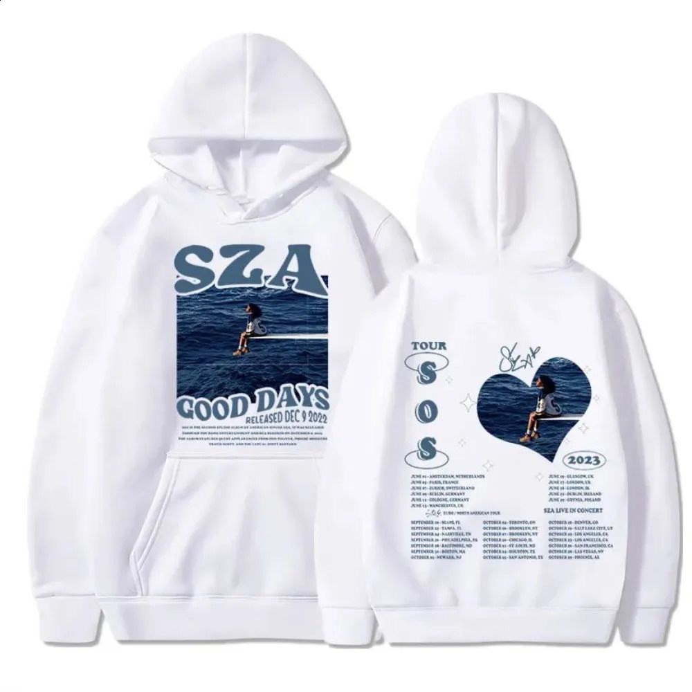 Mens Hoodies Sweatshirts Uni Sza Sos Good Day Printed Street Clothing Hooded Sweater Harajuku Sportswear Fashionable Sports Couples Ev Otraf