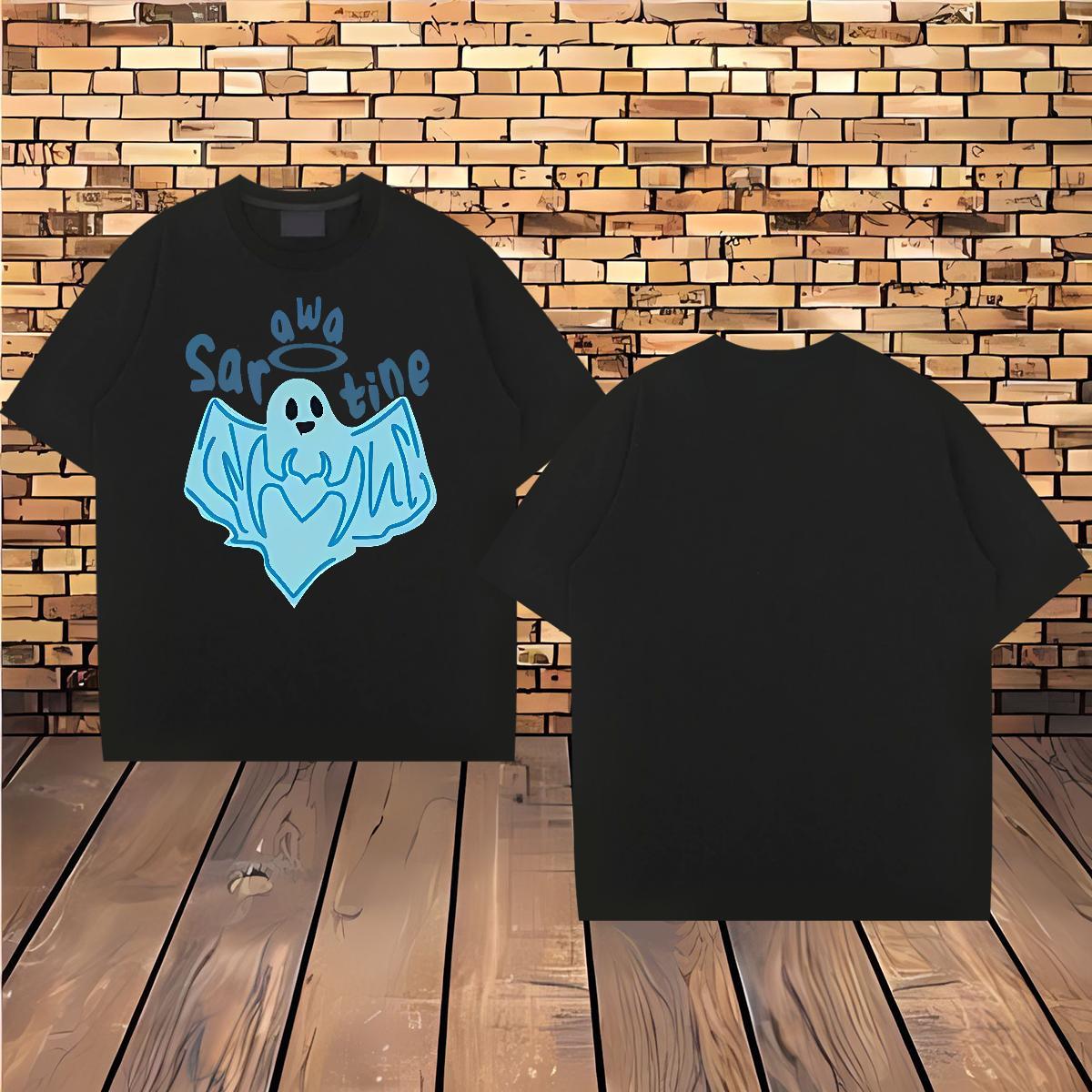 2024 DIY T Shirt For Man 230g Cotton halloween Summer Casual Tops Tees Short Sleeve O-Neck Classic Tshirt for Man Woman DIY Printed