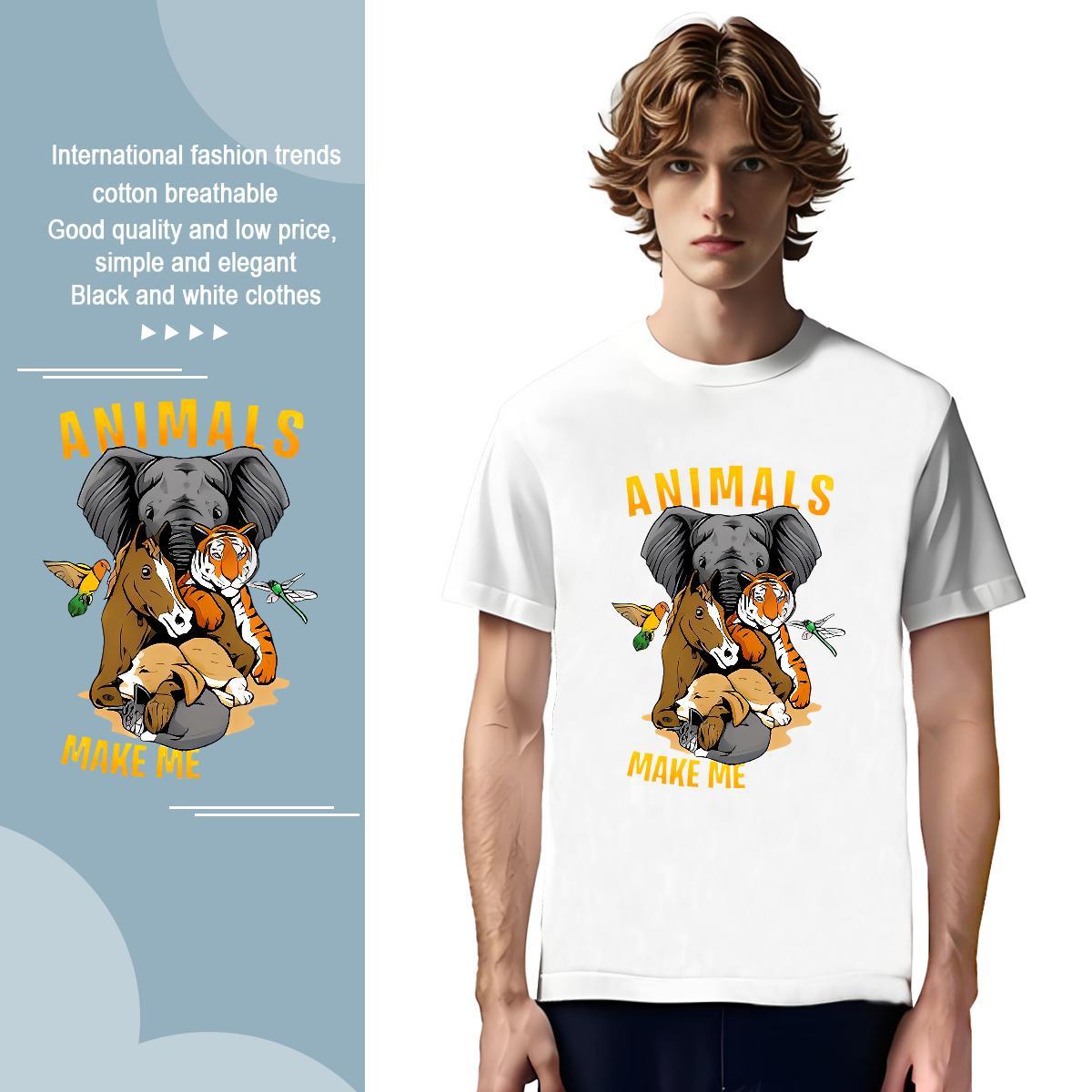 T-Shirts for Men 230g Cotton Daily Outfit Breathable Short Sleeve Custom Big Size Men Clothes T-Shirt 2024 Designer Cool Design Tshirts