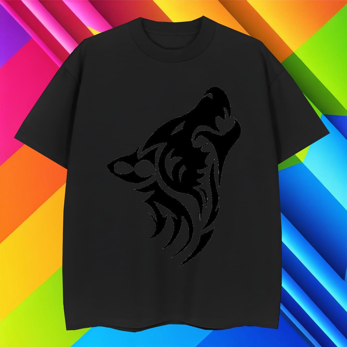 Classic Mens Tshirts 230g Cotton wolf T Shirts Men Outdoor Crew Neck Oversized Stylist Clothings