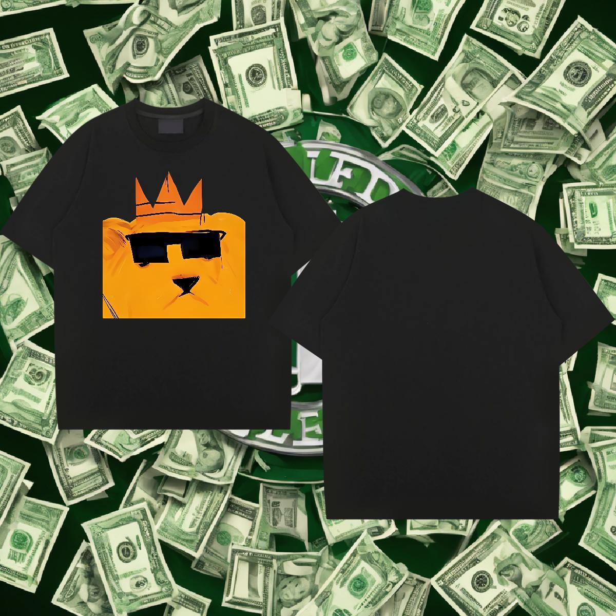 High Quality Tshirts 230g 100% Cotton Daily Wear lion Black White O Neck Short Sleeves 2024 New Mens T Shirts Clothes