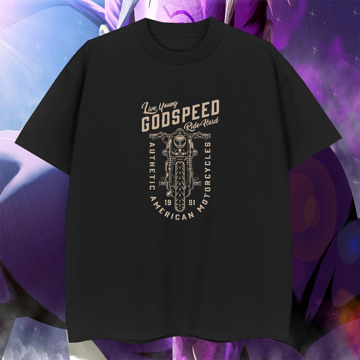 Free Shipping Men Tshirts 230g Cotton Street wear Hip Hop Motorcycle White Plus Size Round Neck Short Sleeve DIY T-Shirts Tees