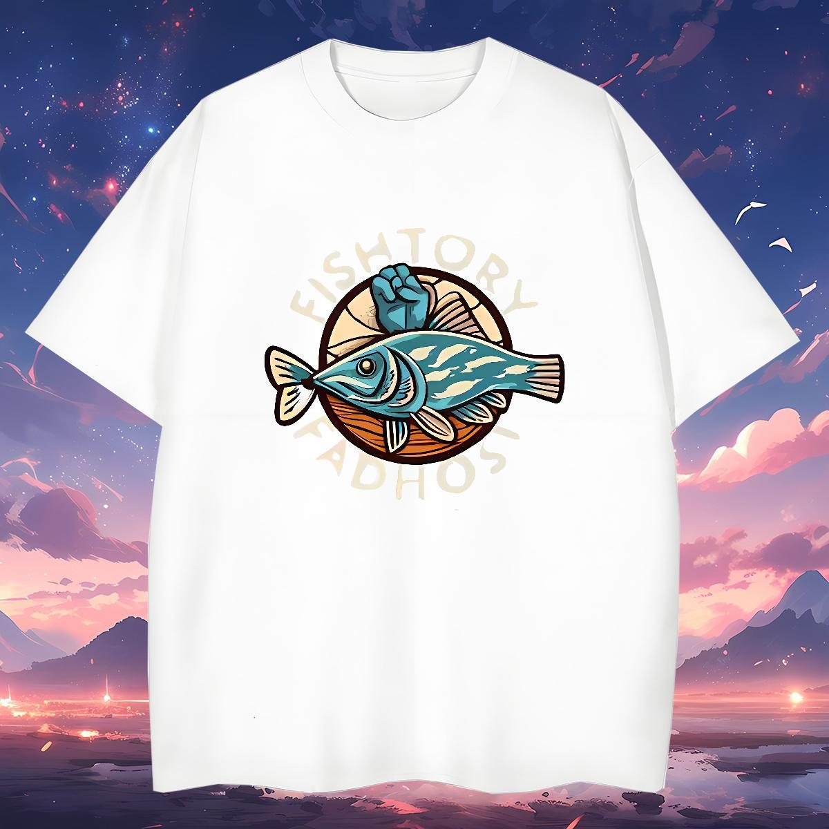 T Shirt For Man 230g Cotton Anime Printing Street Breathable Floral Print Men Tops Tees 2024 Summer TOP Quality Clothes