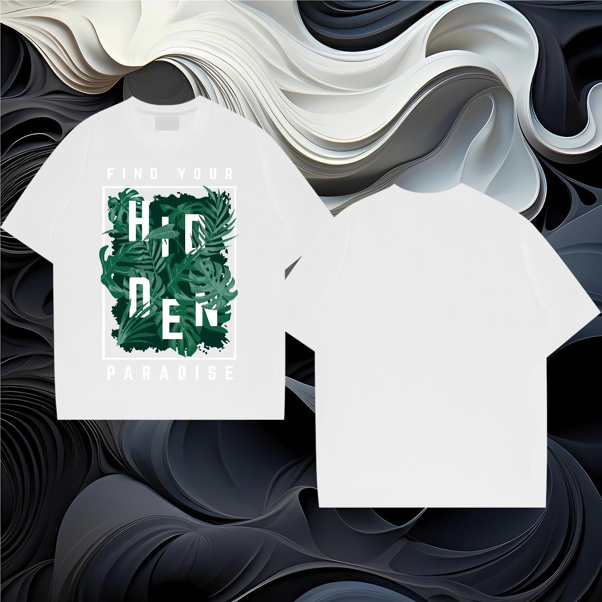 T-Shirts 230g Pure Cotton tree Daily Wear O Neck Short Sleeves Custom Print Plus Size Men Tees Fashion Casual Loose Fit Tshirts