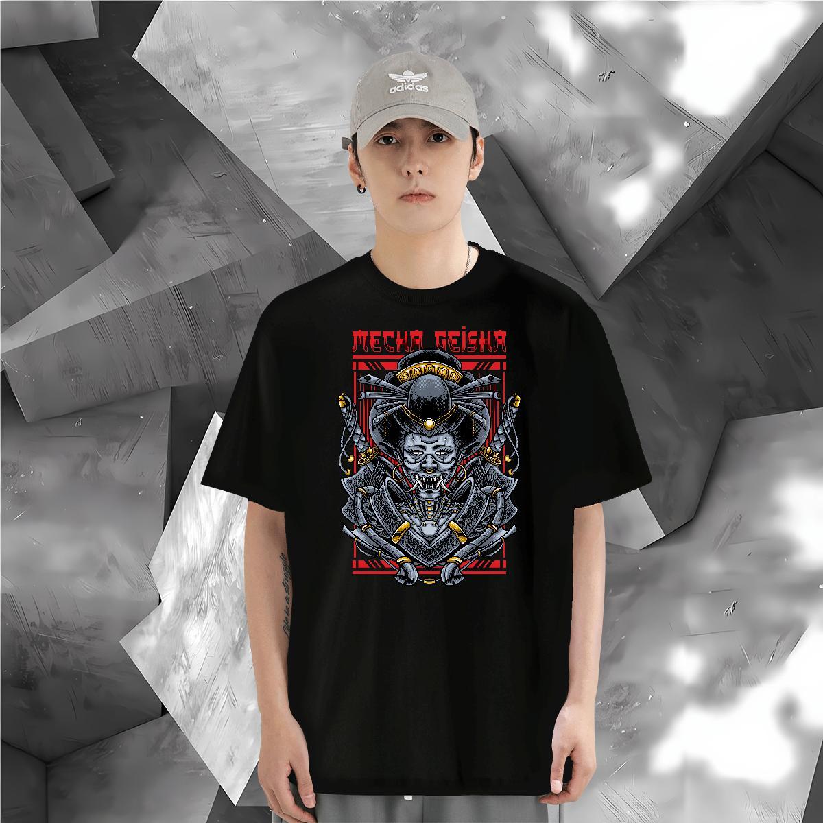 T-Shirts 230g Pure Cotton Terror Daily Wear Breathable Short Sleeve Custom Cartoon Tshirt for Man Woman DIY Free Shipping Clothings