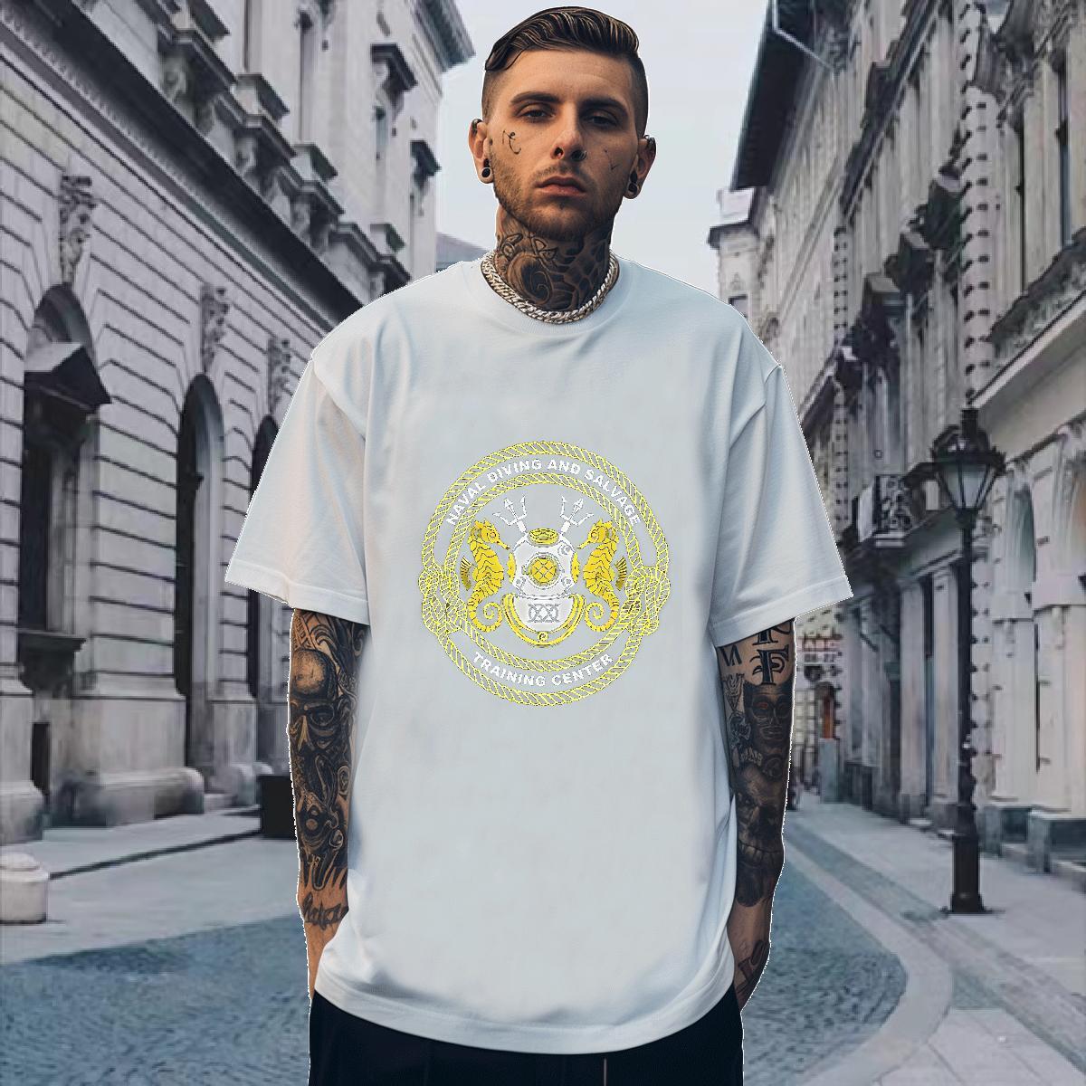 T-Shirts 100% Cotton 230g sea horse Street Crew Neck Custom Anime Men Clothes T-Shirt 2024 DIY Classic Tops