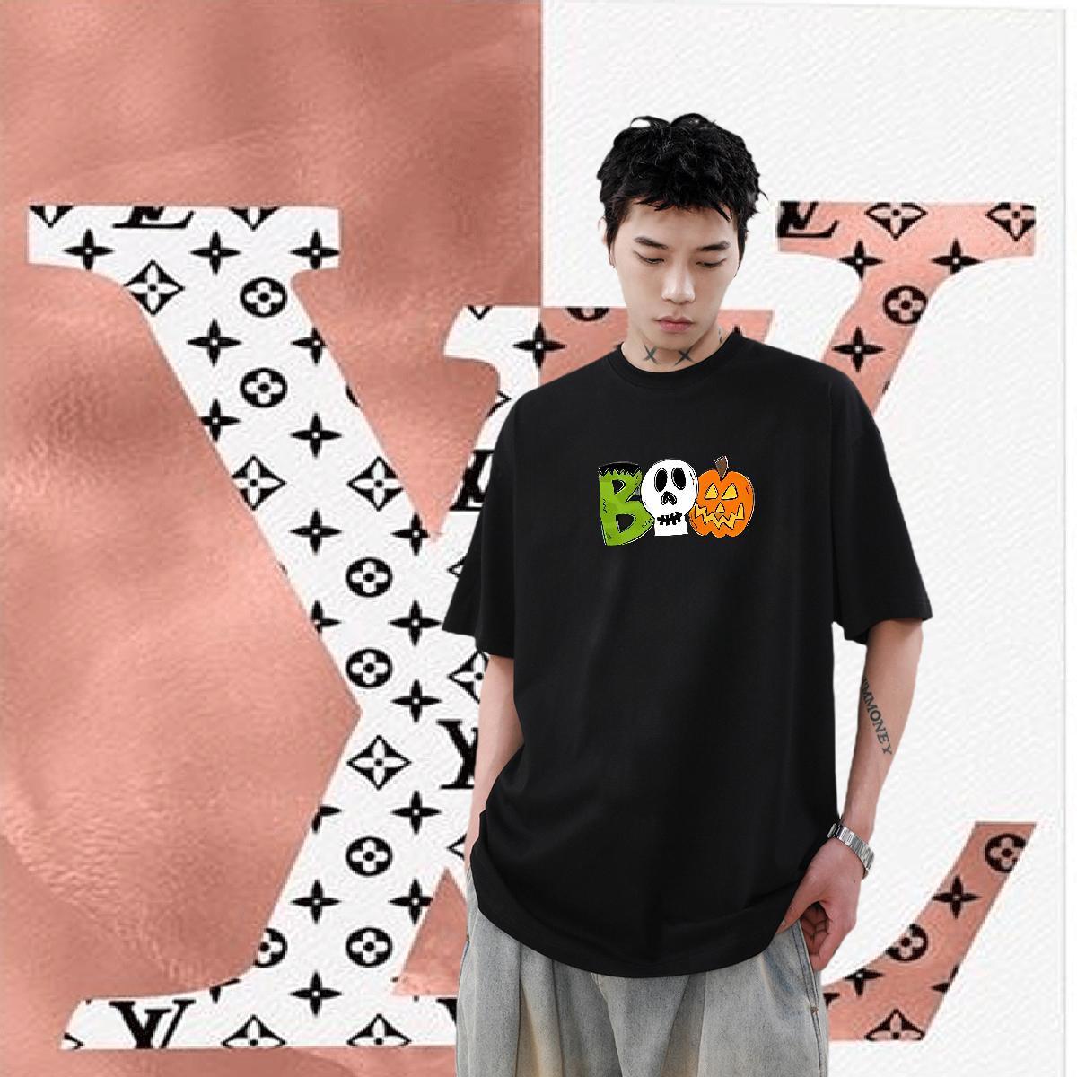 Factory Direct T Shirts Men 230g Pure Cotton halloween Outdoor Tops Tees Round Neck Short Sleeve Loose Men Tees Custom Printed