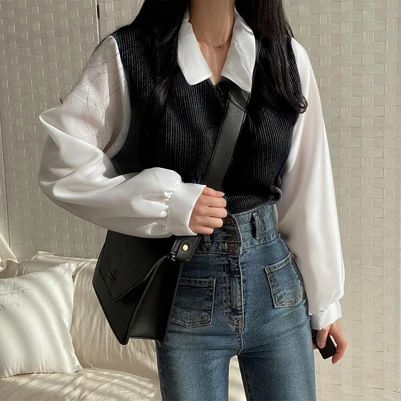 Womens elegant Y2K polo neck lapel two-piece summer fashion long sleeved retro floral top casual holiday chic top 240827