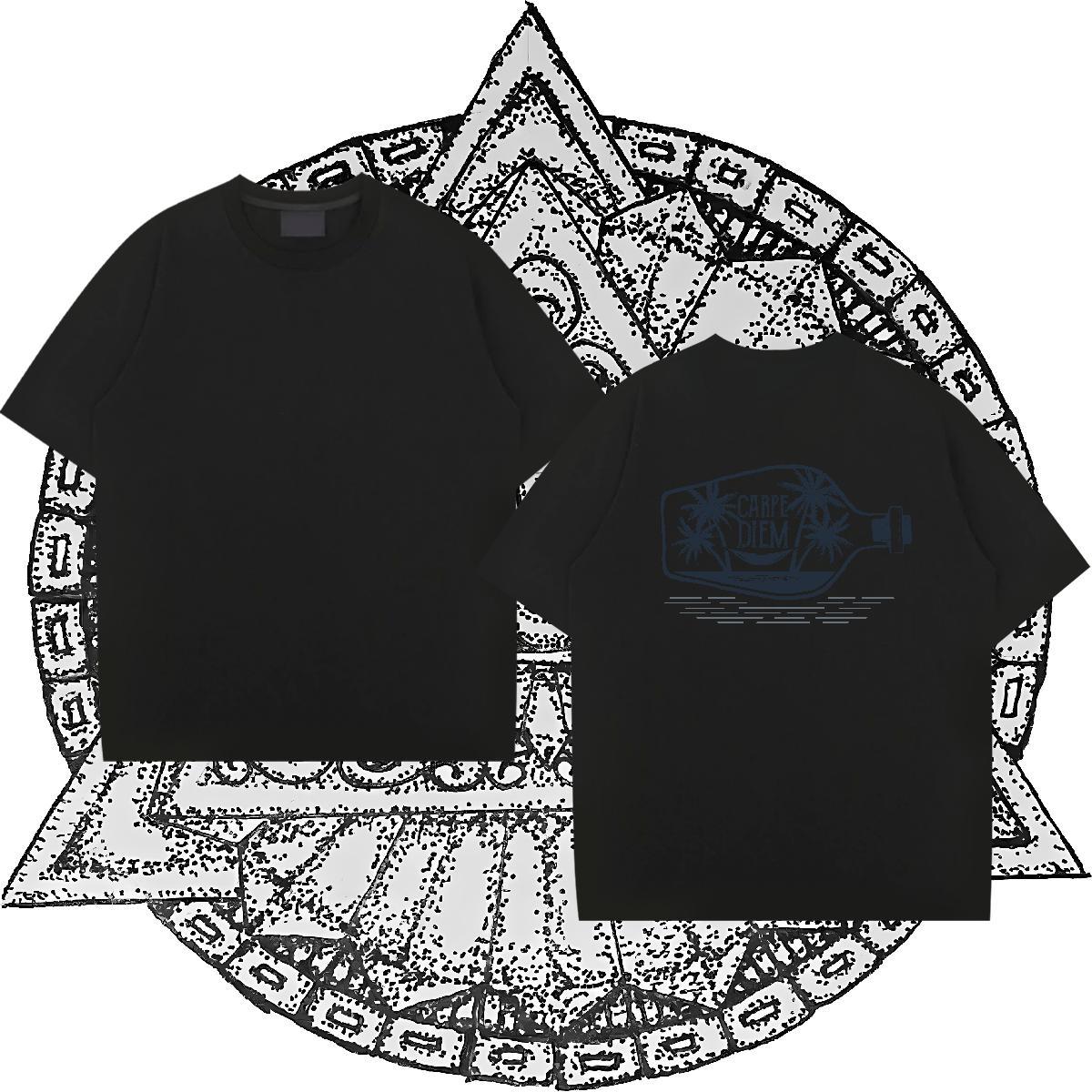 2024 Designer T-Shirts 230g Cotton bottle Spring Summer Tees Shirts Short Sleeve O-Neck Popular Tshirt for Man Woman Graphic