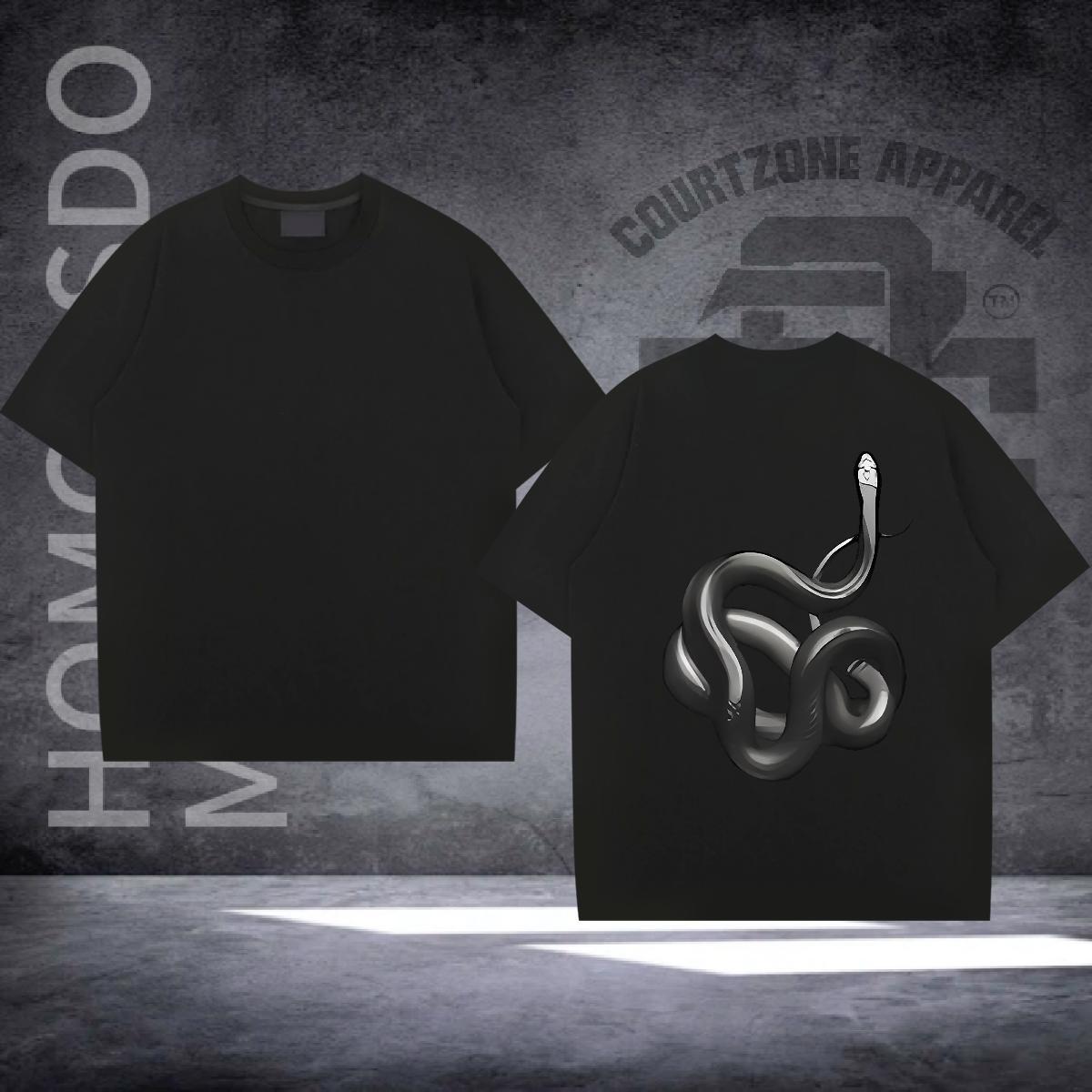 Wholesale Mens T Shirts 100% Cotton 230g snake Beach Wear Short Sleeve O-Neck Classic Men Clothes T-Shirt Oversized