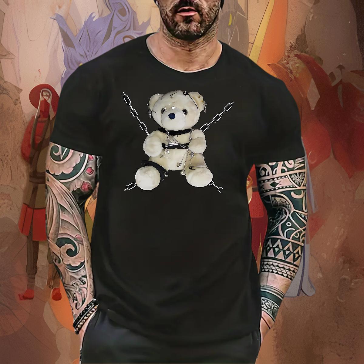 Cool Design Men Tees 230g 100% Cotton Daily Wear bear DIY Breathable Short Sleeve Classic Casual Mens T Shirts Top Tees