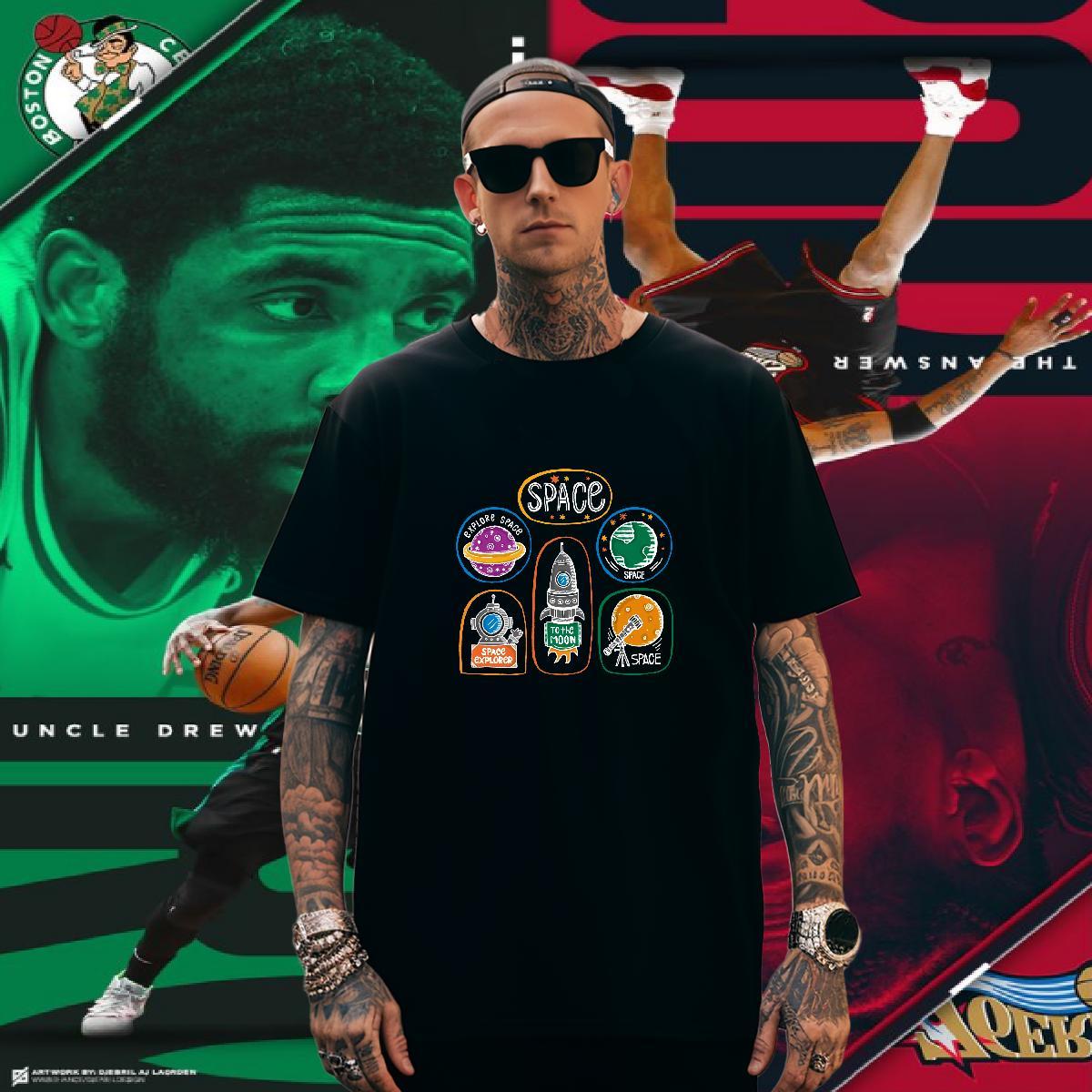 T-Shirts for Men 230g 100% Cotton planet Street wear Hip Hop Crew Neck Breathable Customized Print Tshirt for Man Woman Fashion Designer Cool Clothing