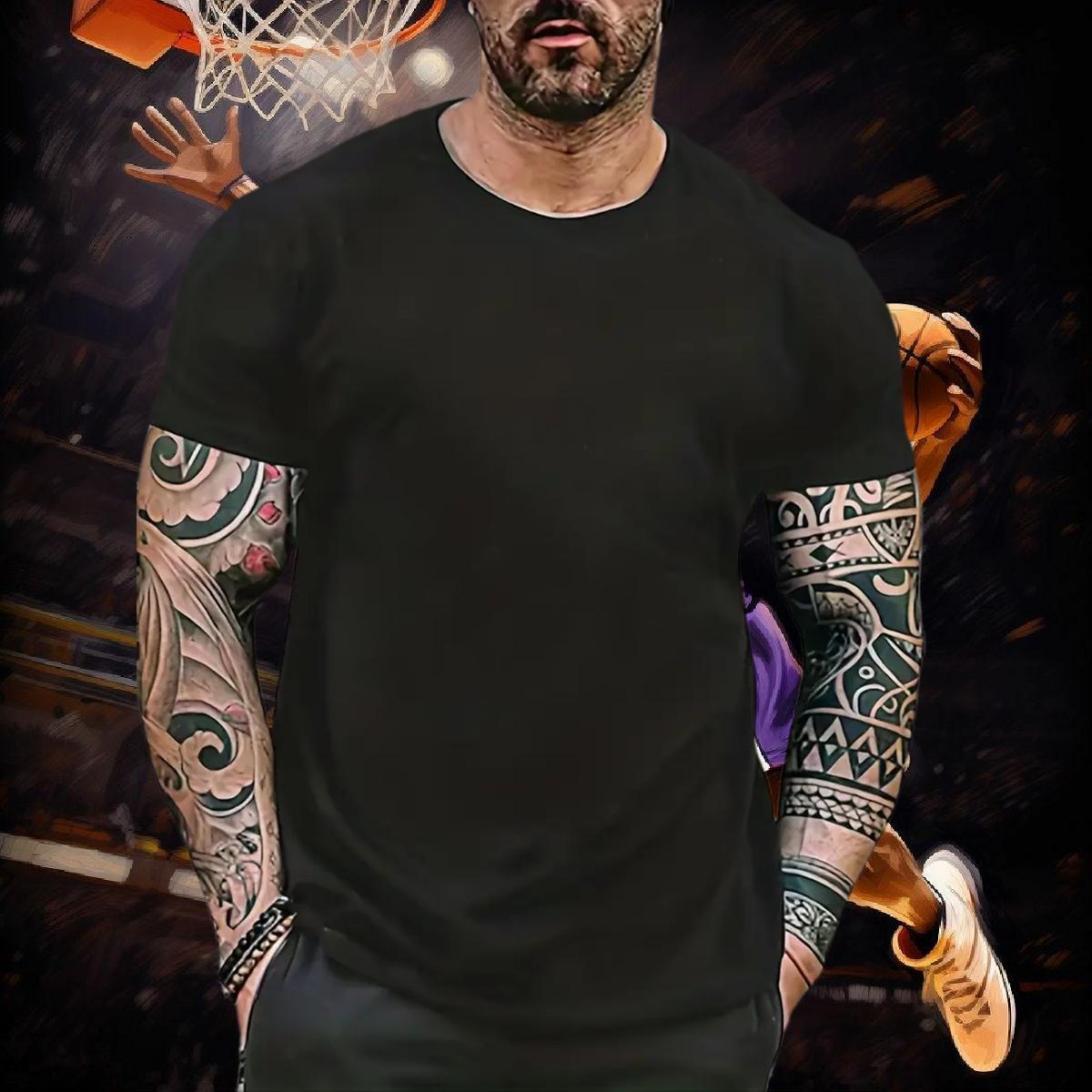 T-Shirts 230g Cotton Geometric line Hip Hop Street Pure Cotton Custom Anime Men Tshirts Brand Loose Fit Tee Shirt