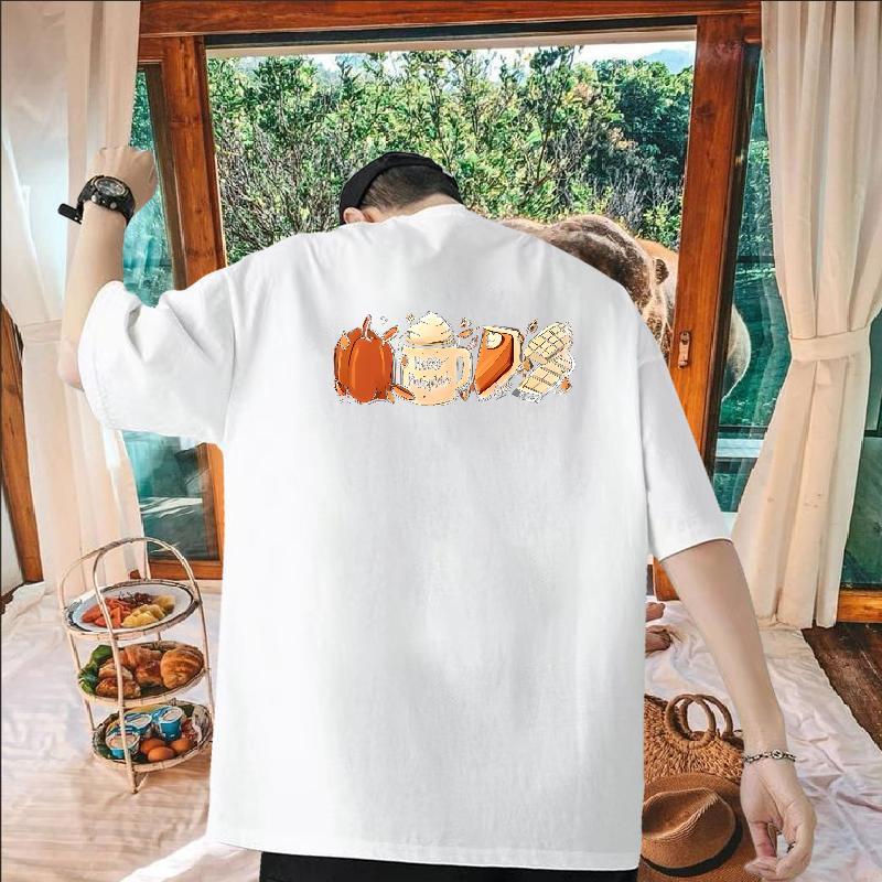 Classic Casual T Shirt For Man 230g Pure Cotton food Casual Beach Polos Breathable Soft Cool Design Mens Tshirts Customized Print