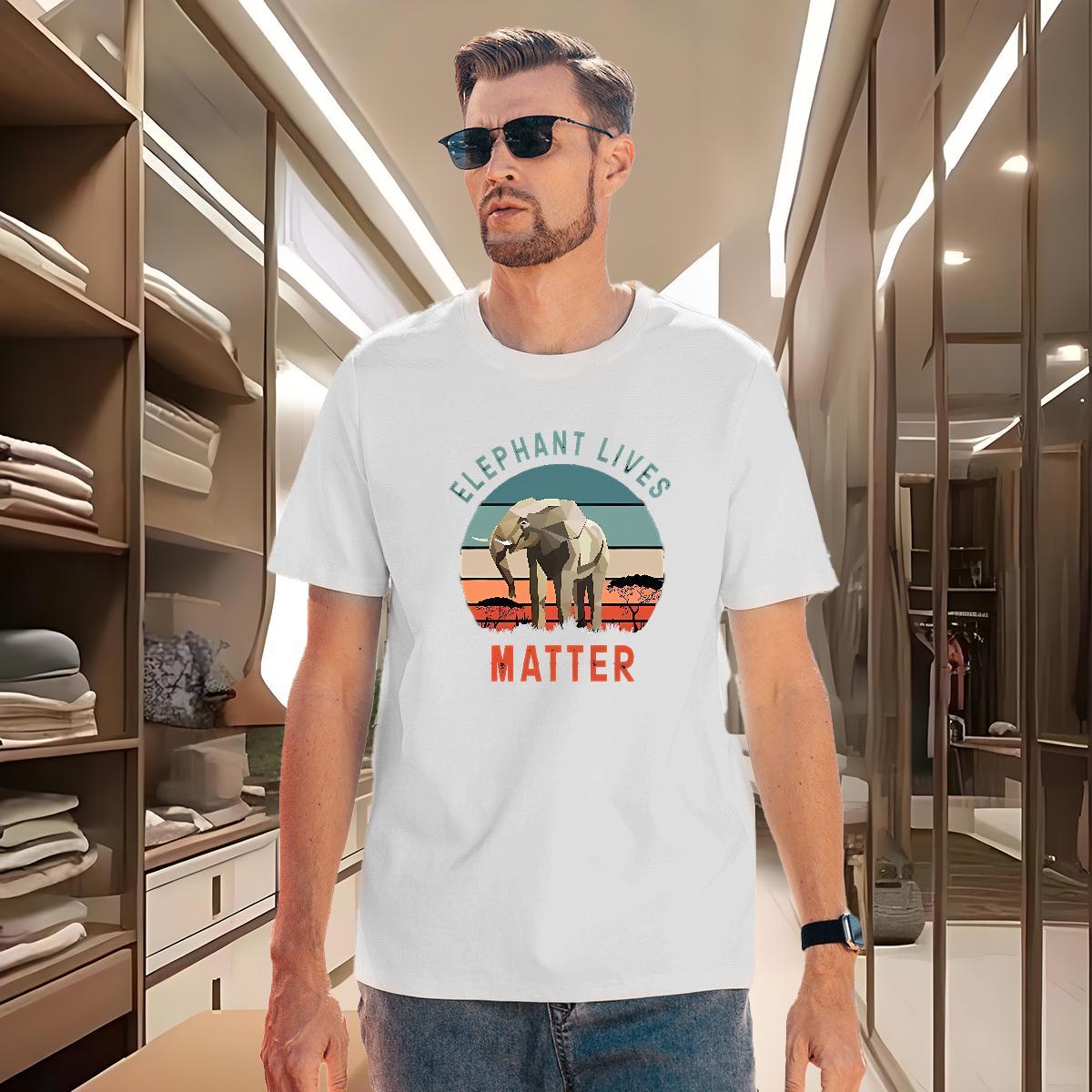 T Shirts Men 230g 100% Cotton Elephant Outdoor Crew Neck Breathable Anime Men Tees New Arrival Wholesale Polos