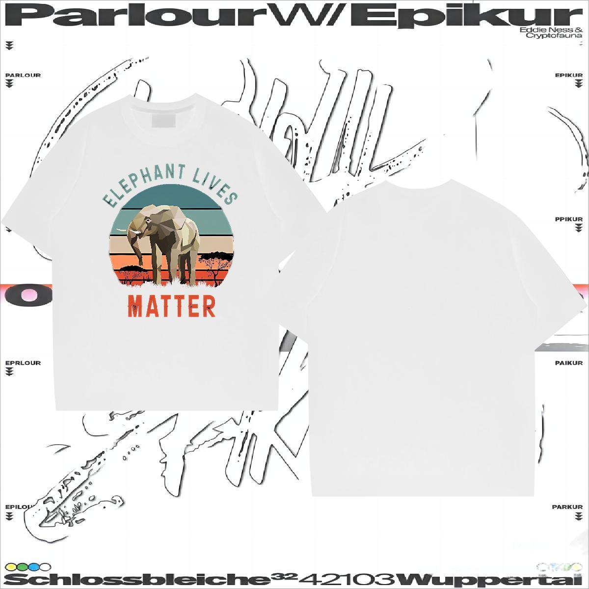 2024 Summer T Shirts Men 230g Cotton Elephant Sports Casual Clothings Breathable Short Sleeve TOP Quality Men Tees Graphic