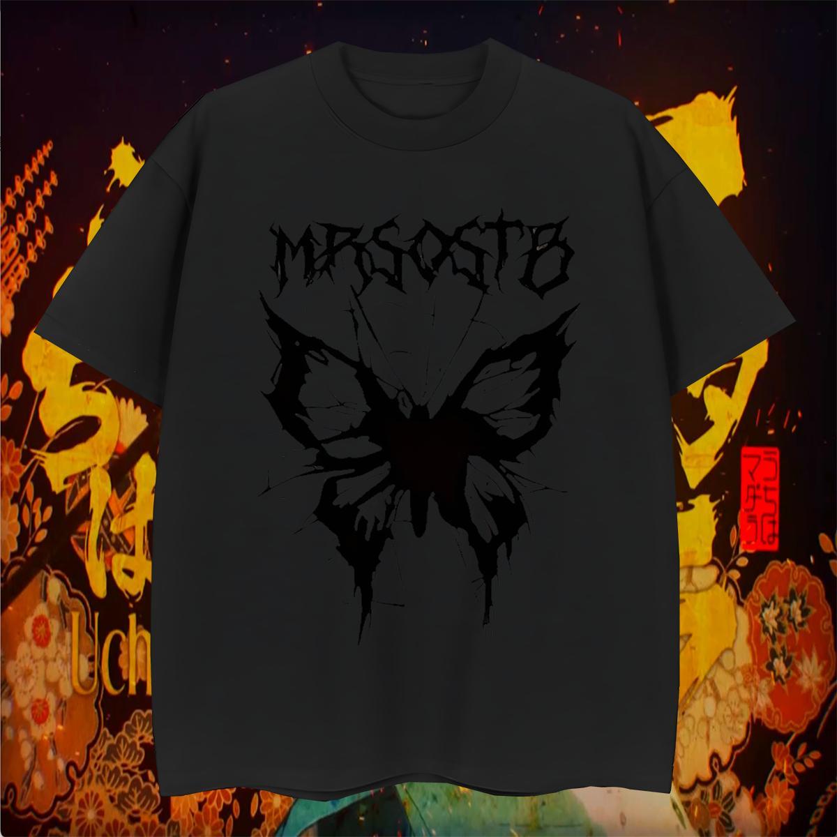 Designer Fashion Men T Shirts 230g 100% Cotton Butterfly Daily Wear Tee Shirt Short Sleeve Soft Classic Men Tees DIY