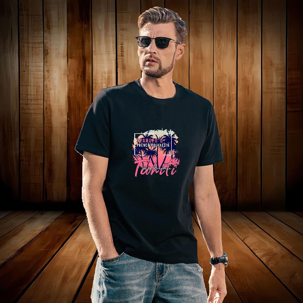 New Arrival Mens T Shirts 230g Cotton tree Street Wear Top Tees Crew Neck Breathable Popular Tshirts DIY Anime