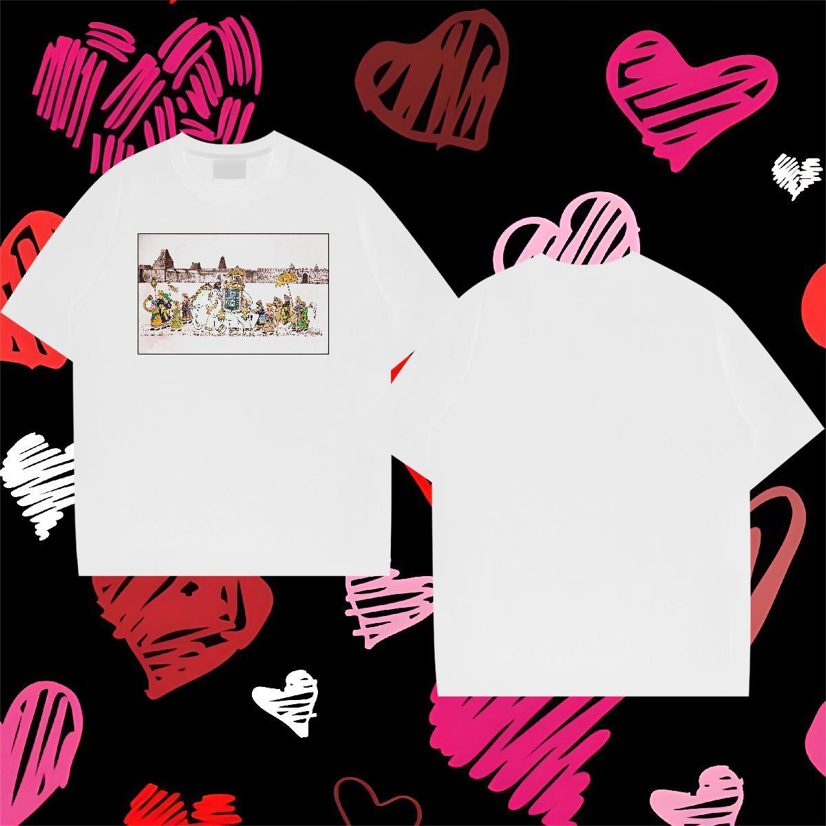 Fashion New T-Shirts for Men 230g 100% Cotton elephant High Street Hip Hop Tee Shirt O Neck Short Sleeves High Quality Men Clothes T-Shirt White Plus 