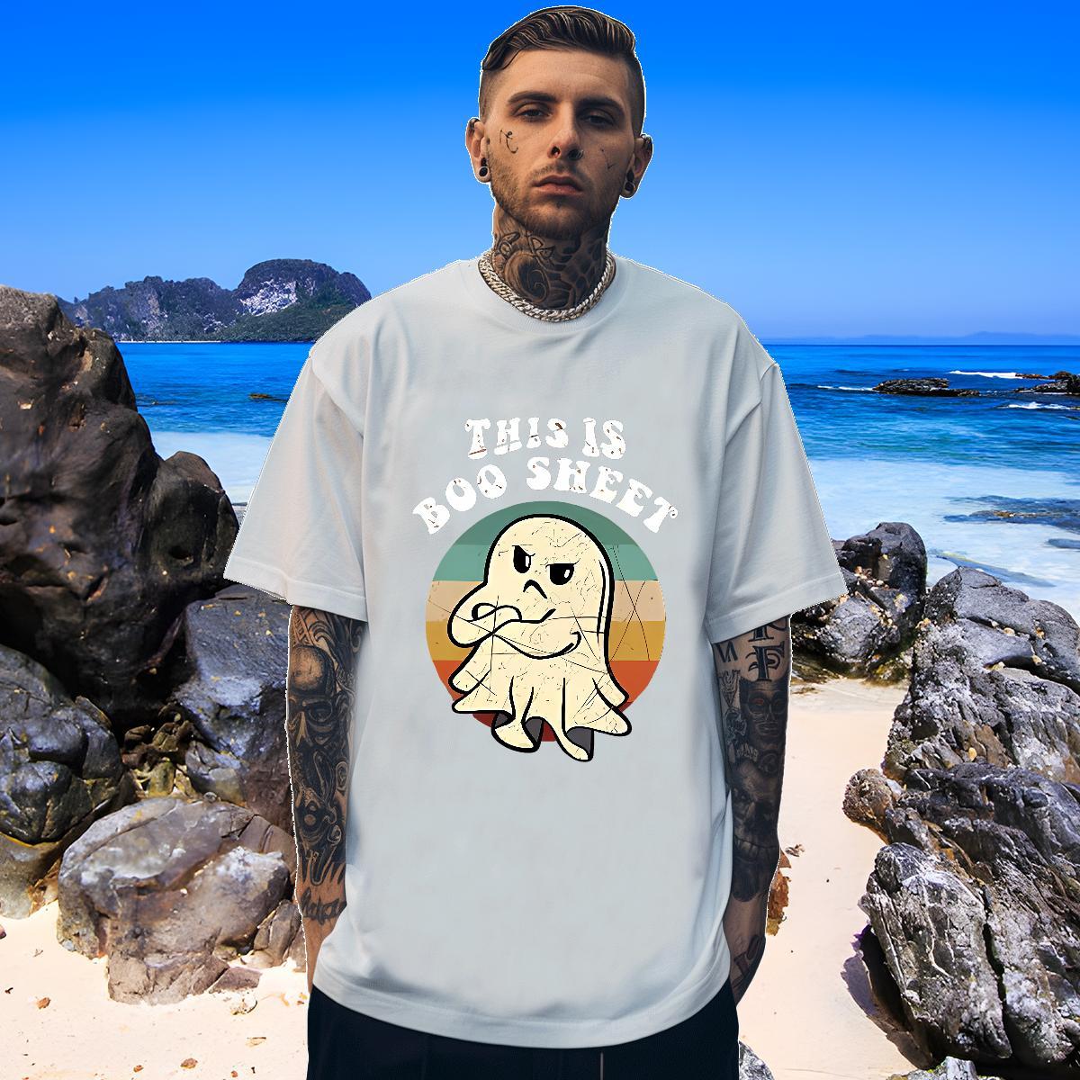 Brand Men Tshirts 230g Cotton halloween T Shirts Men Hip Hop Street O-Neck Short Sleeve Custom Print Plus Size DIY Customized Wear