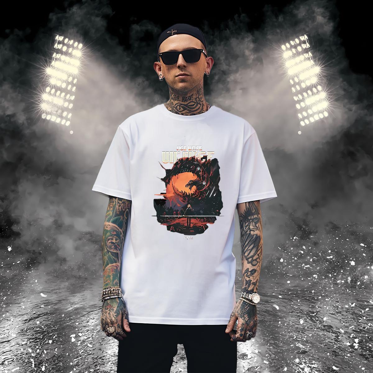 Mens T Shirts 100% Cotton 230g comic Hip Hop Street Breathable Crew Neck Plus Size Cartoon Men Tops Tees Classic Popular Top Tees