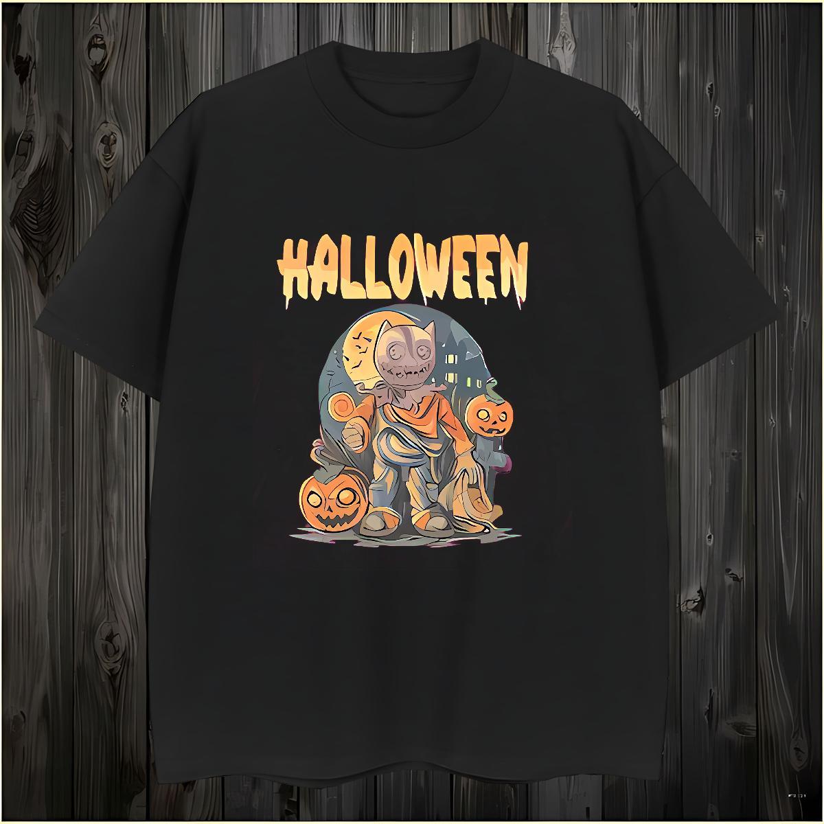 Loose Men Tshirts 230g Cotton monster T shirt Street Breathable Anime Fashion Tops Tees