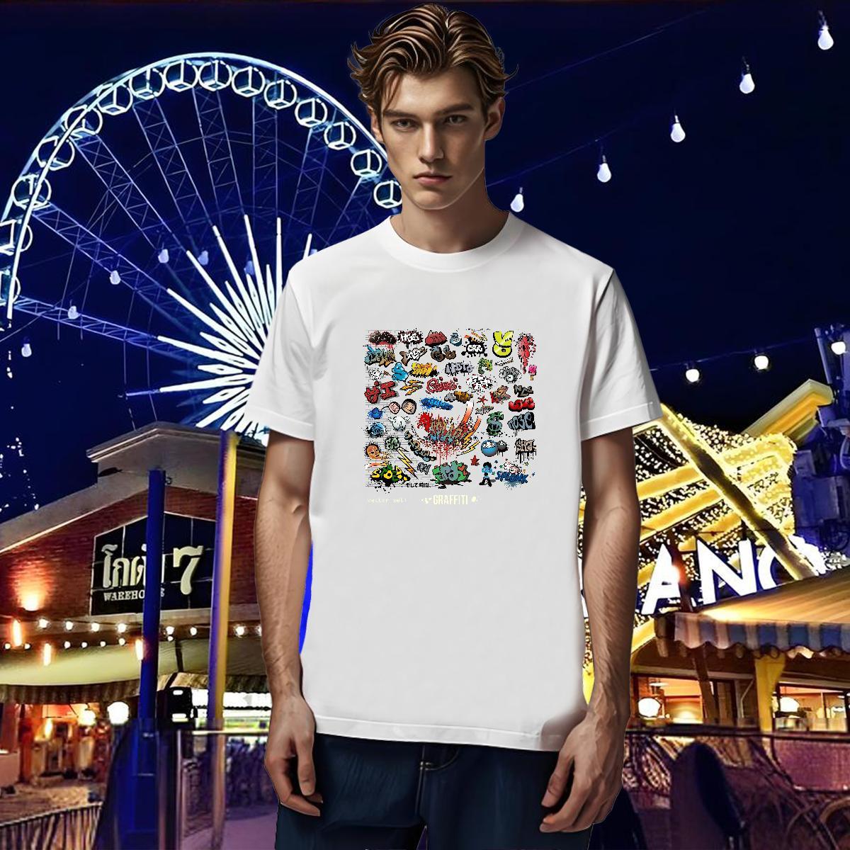 T-Shirts for Men 230g Cotton Colorful Hip Hop O-Neck Short Sleeve Customized Men Tees Fashion Design Comfortable Tee Shirt